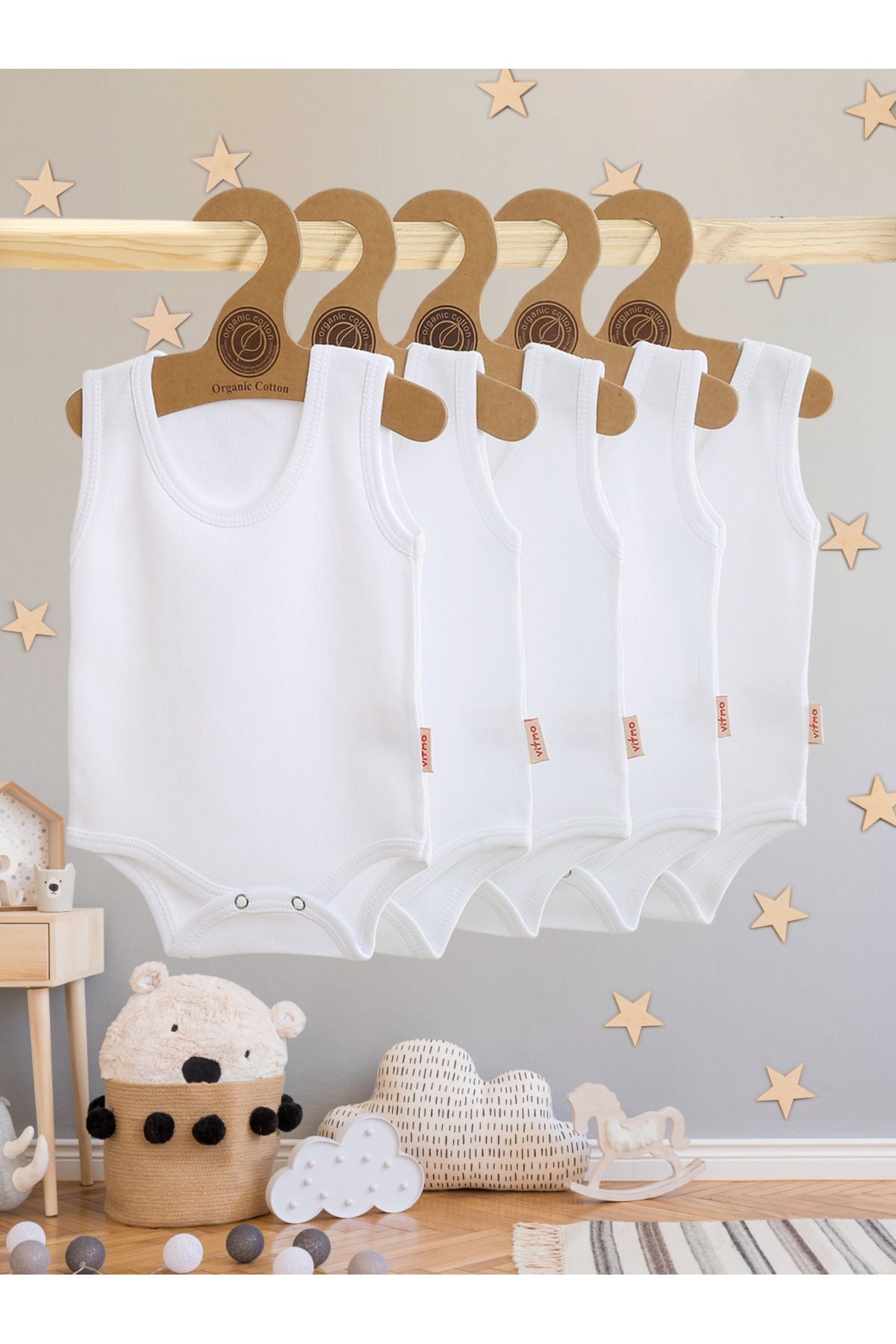 vitmo 5-Piece Baby Strap Snap Body 100% Cotton