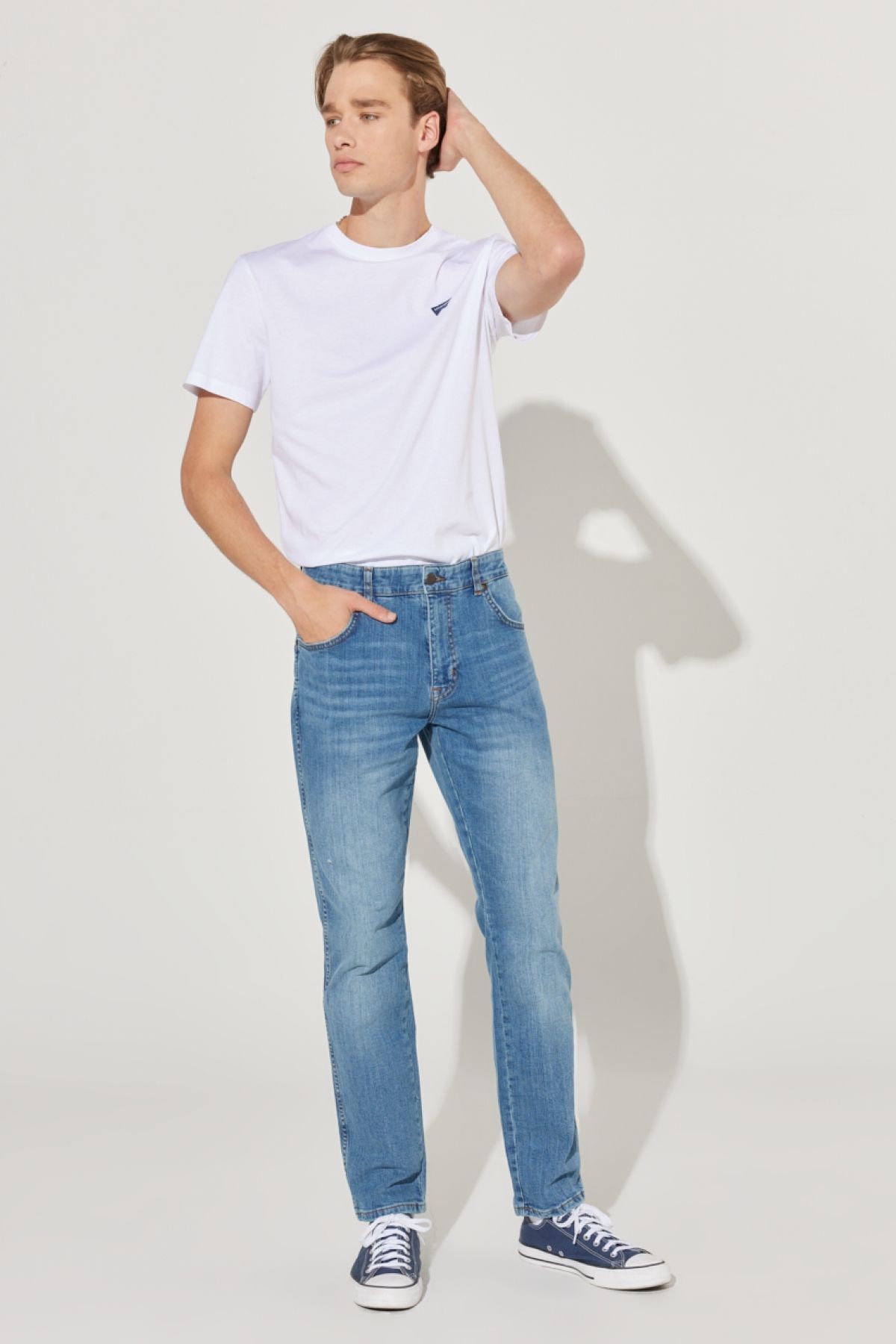 شلوار جین سبز مردانه تگزاس باریک و برش کمر آبی انعطاف پذیر Wrangler