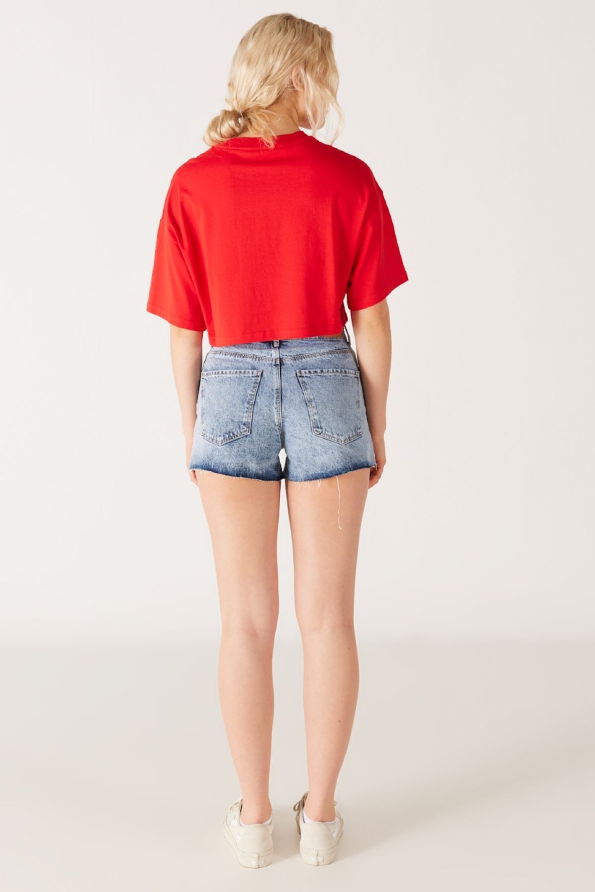 Regular Fit Normal Kesim Normal Bel Açık Mavi Jean Kot Şort - 6