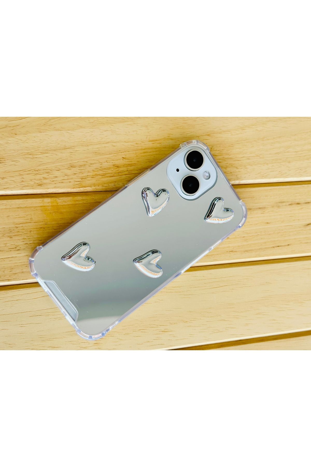 Go Aksesuar-حافظة سيليكون بتصميم مرآة متوافقة مع هاتف Iphone 14 Plus - 15 Plus 4