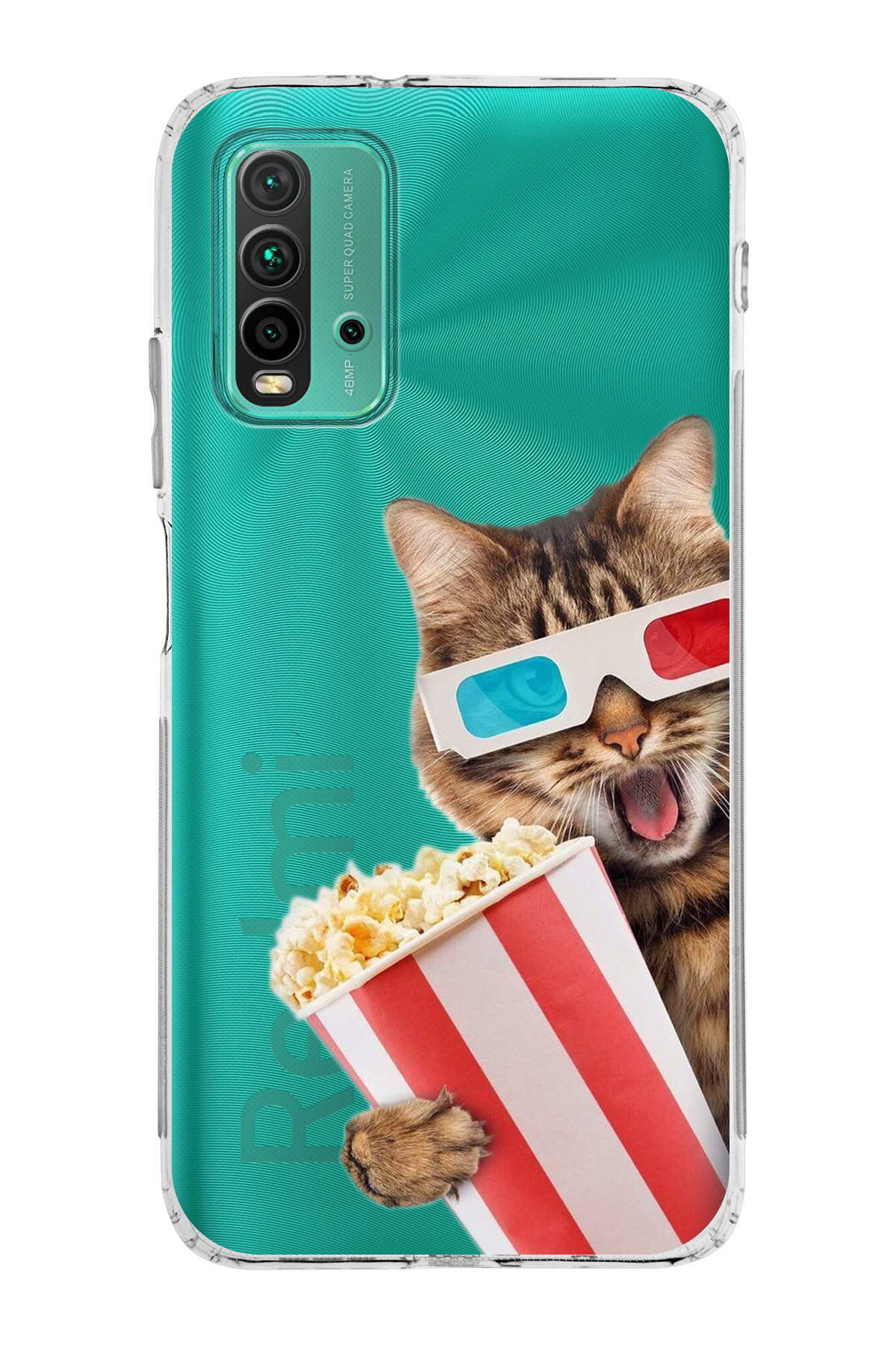 Xiaomi Redmi 9T ile Uyumlu Kedi 1 Kamera Korumalı Şeffaf Kılıf