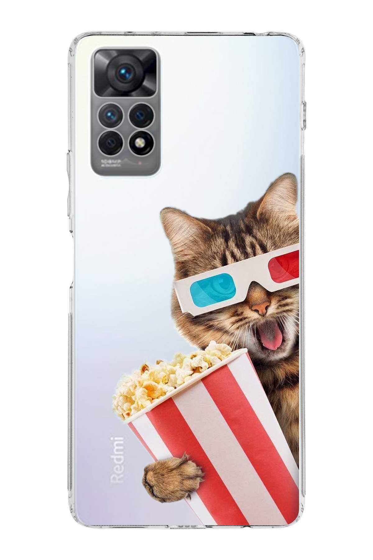 Xiaomi Redmi Note 11 Pro ile Uyumlu Kedi 1 Kamera Korumalı Şeffaf Kılıf