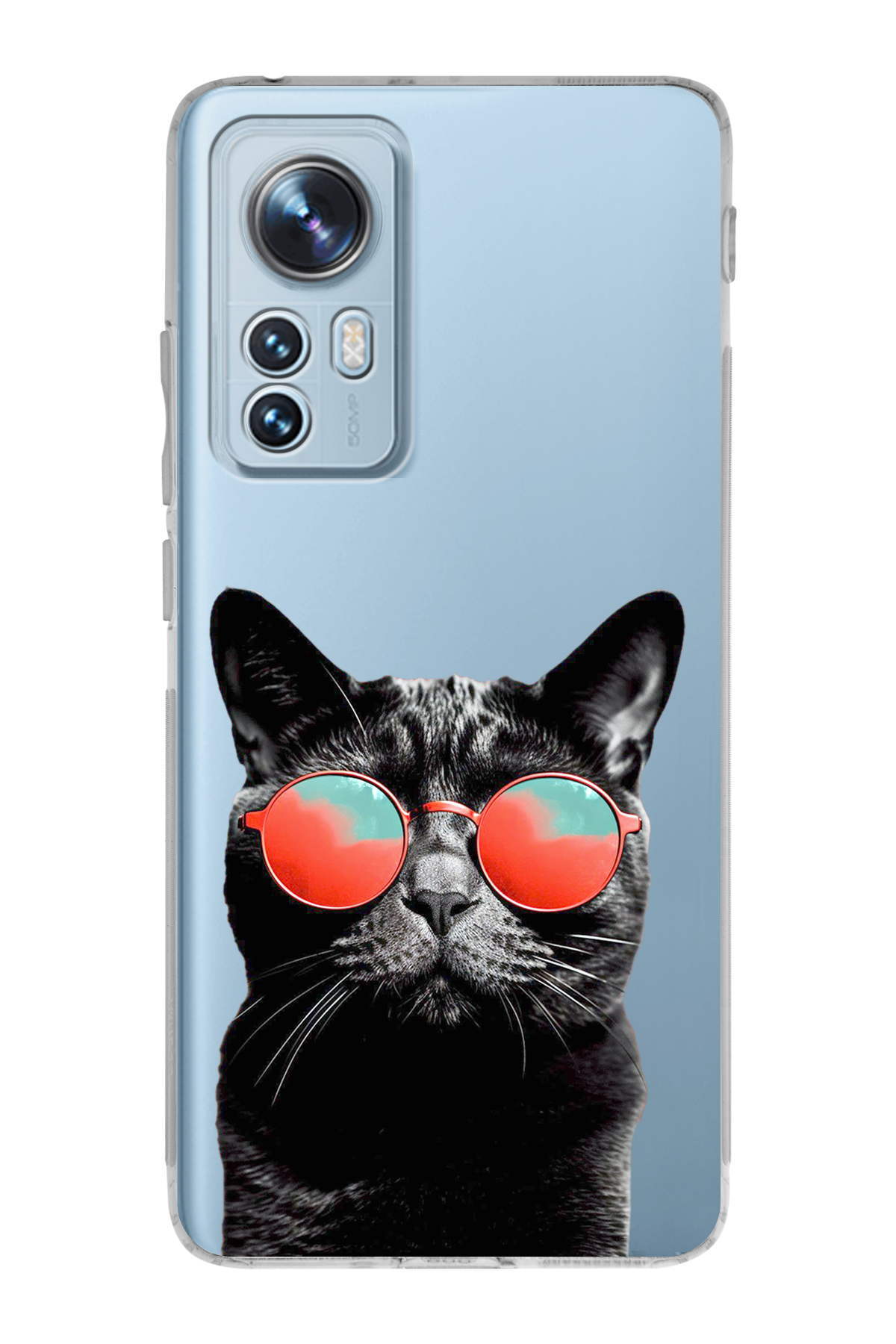 Xiaomi Mi 12 ile Uyumlu Kedi 3 Kamera Korumalı Şeffaf Kılıf