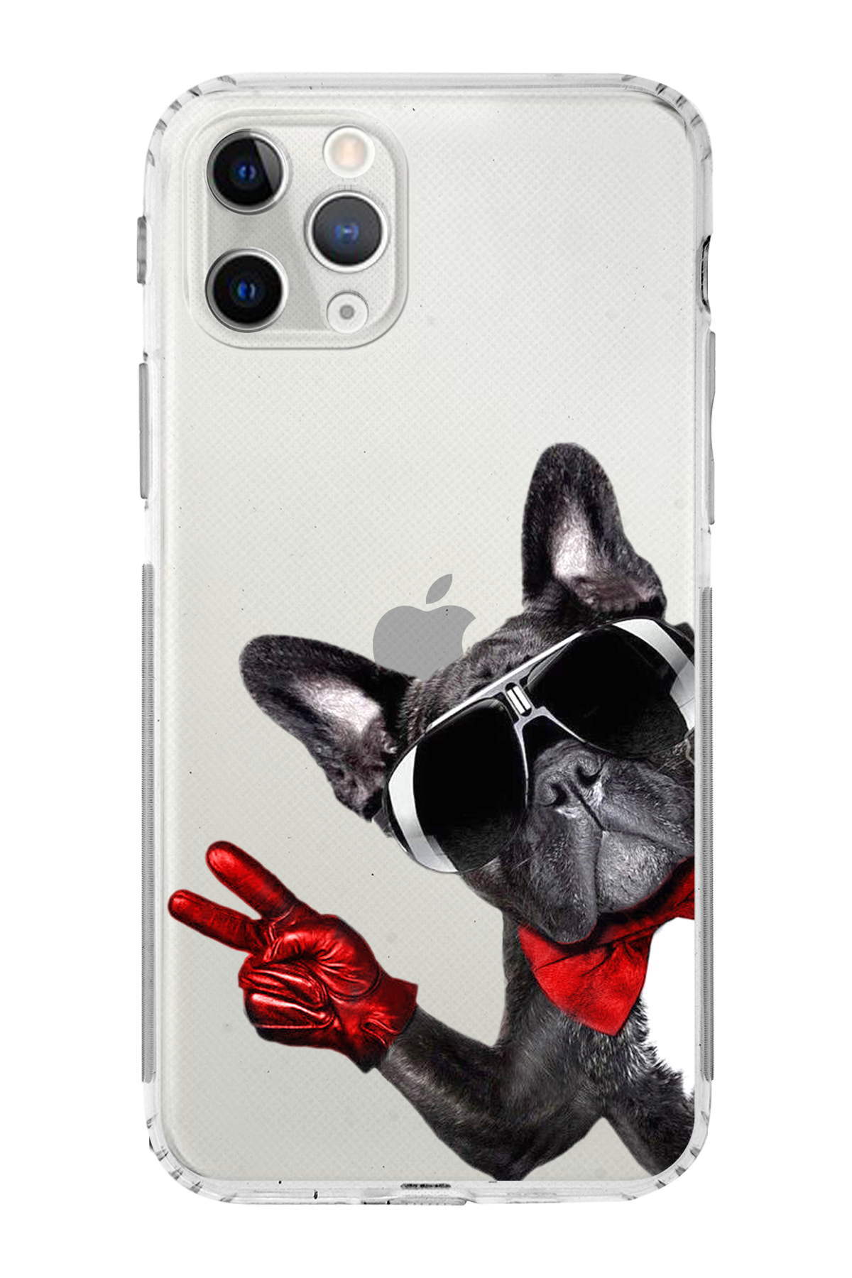 PrintiFy Apple iPhone 11 Pro Max ile Uyumlu Köpek 2 Kamera Korumalı Şeffaf Kılıf