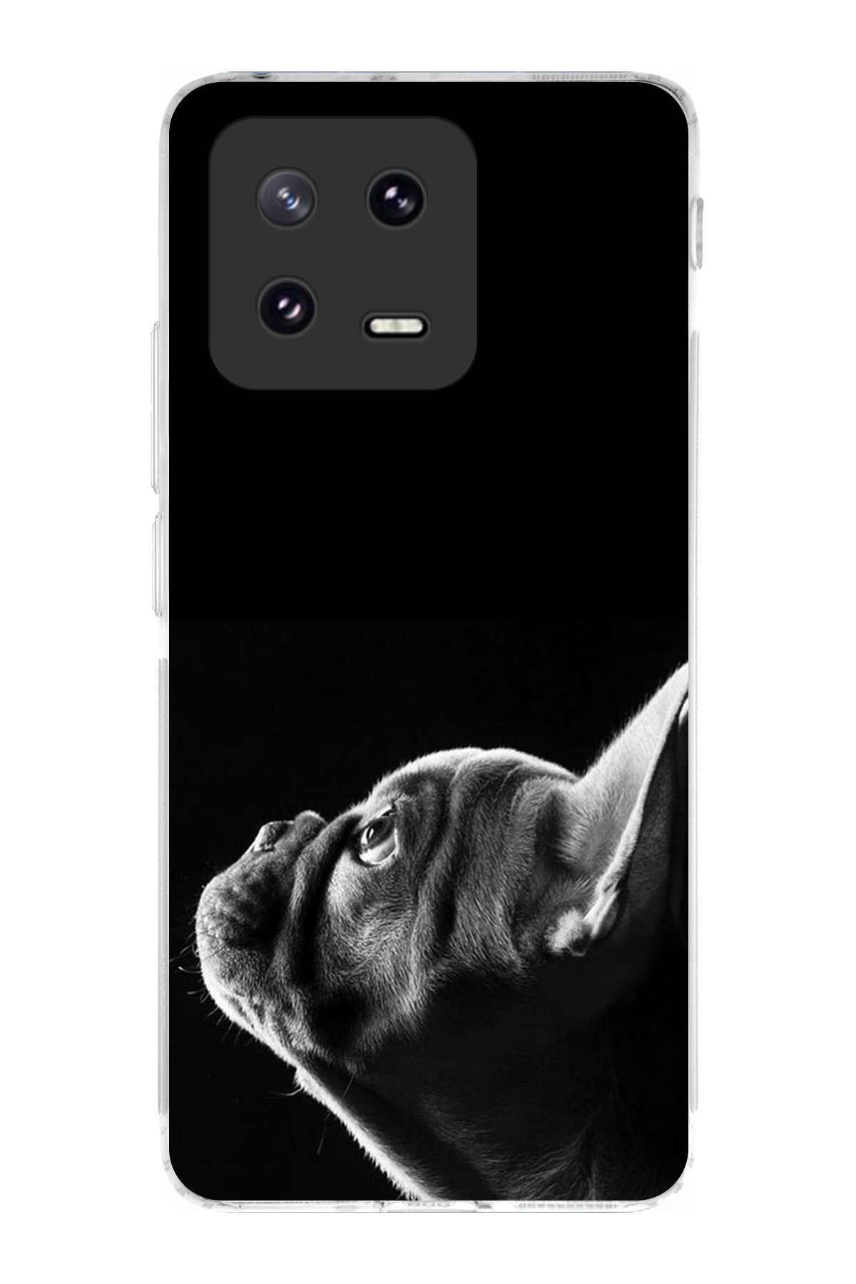 Xiaomi Mi 13 ile Uyumlu Köpek 1 Kamera Korumalı Şeffaf Kılıf