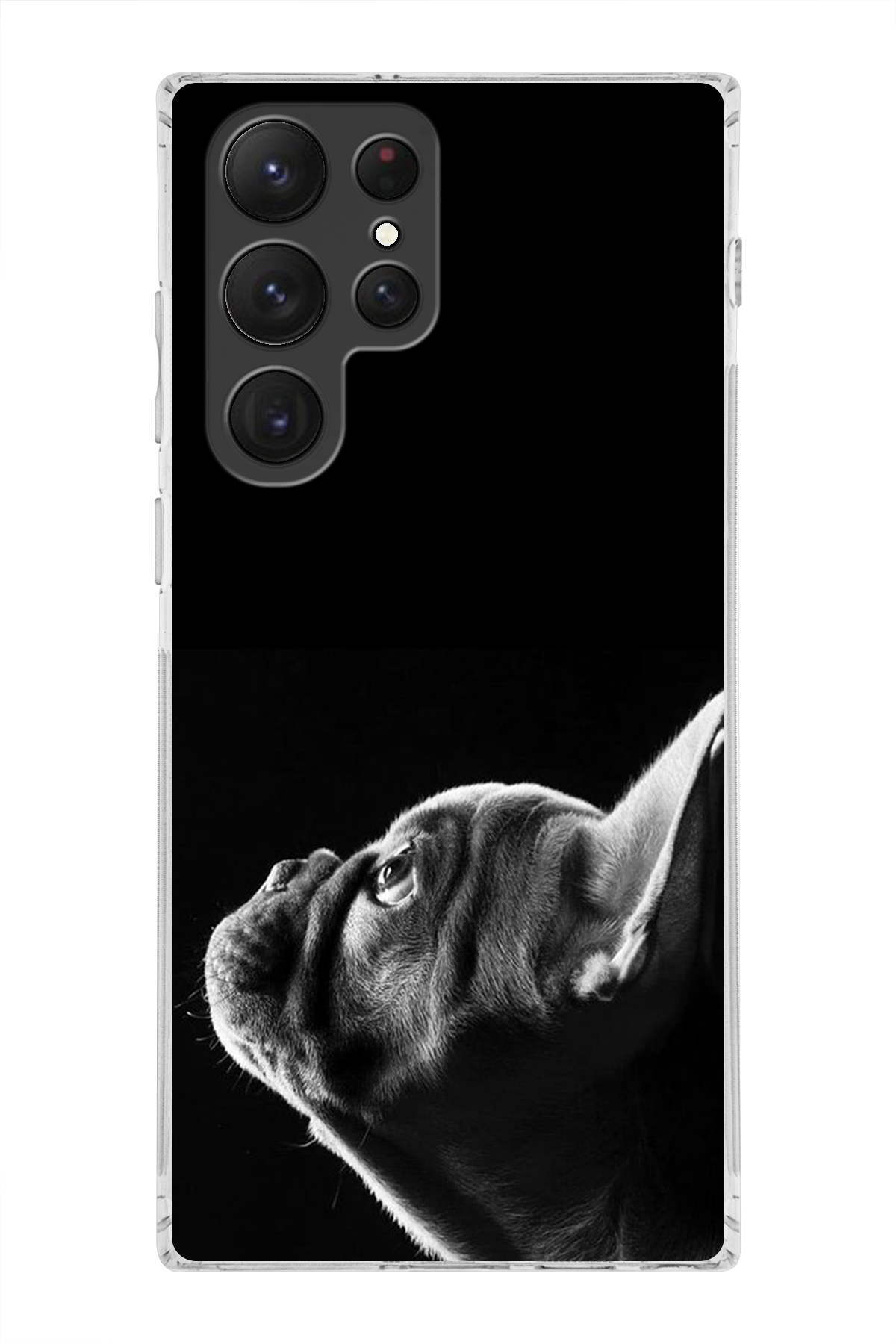 Samsung Galaxy S22 Ultra ile Uyumlu Köpek 1 Kamera Korumalı Şeffaf Kılıf