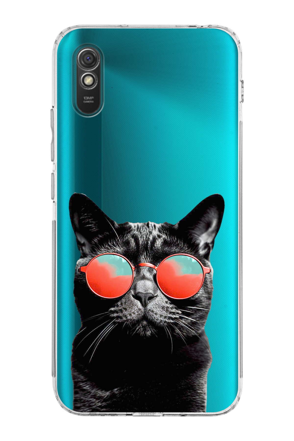 Xiaomi Redmi 9A ile Uyumlu Kedi 3 Kamera Korumalı Şeffaf Kılıf