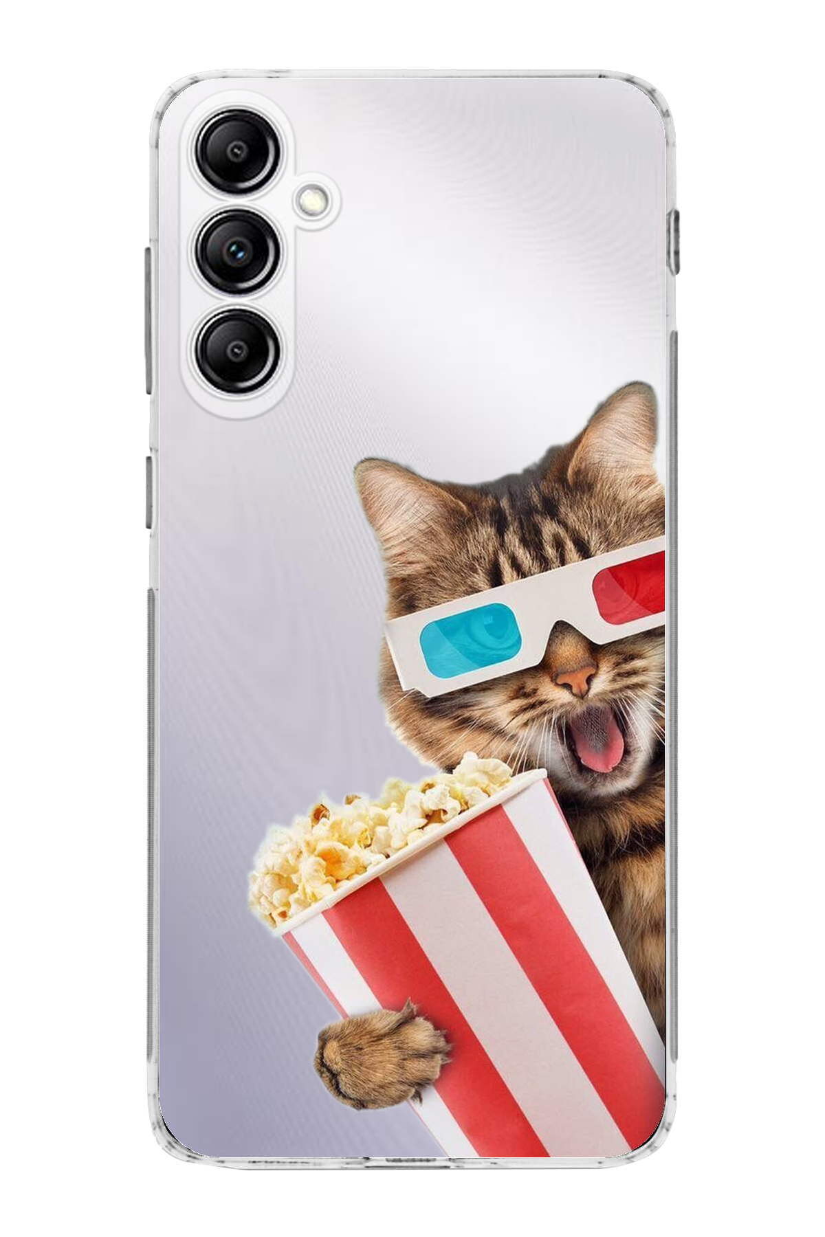 Samsung Galaxy A24 ile Uyumlu Kedi 1 Kamera Korumalı Şeffaf Kılıf
