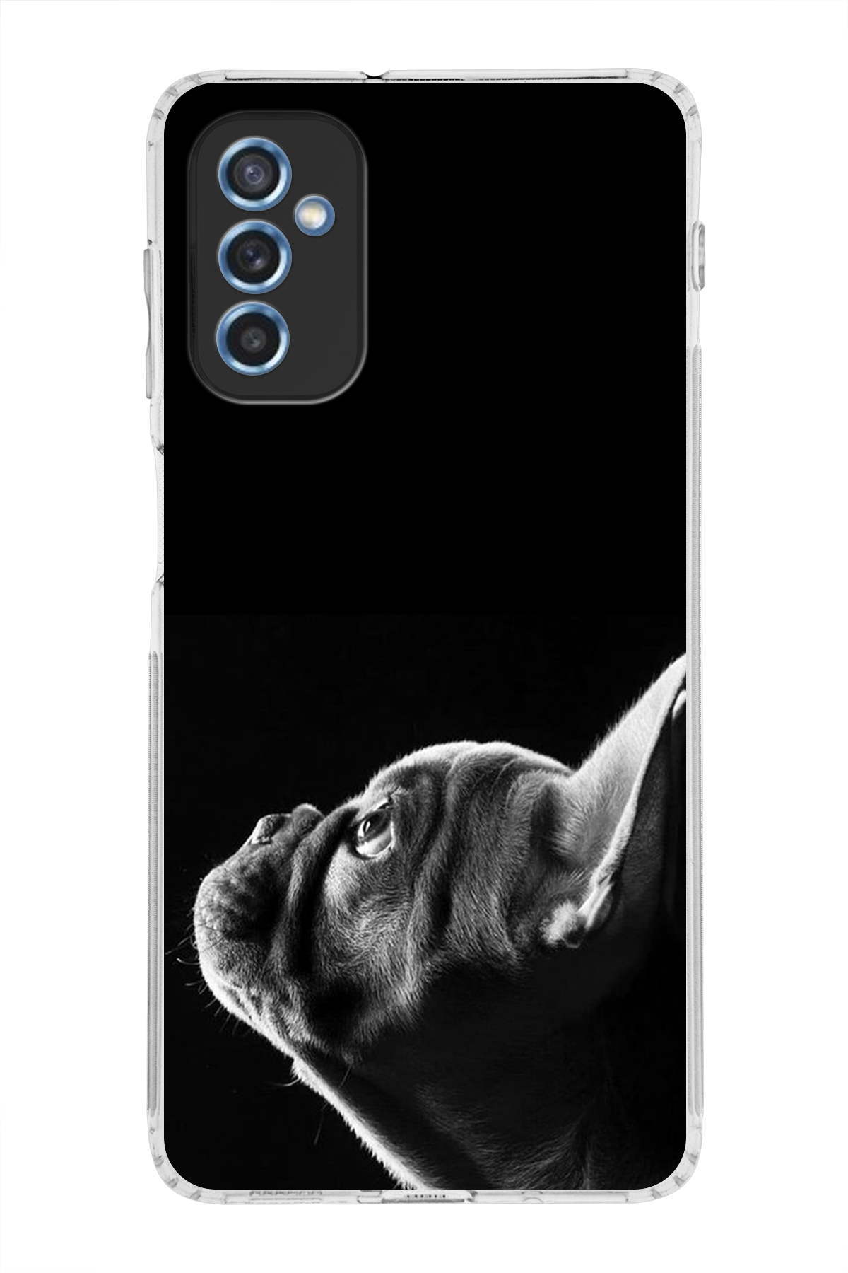 Samsung Galaxy M52 ile Uyumlu Köpek 1 Kamera Korumalı Şeffaf Kılıf