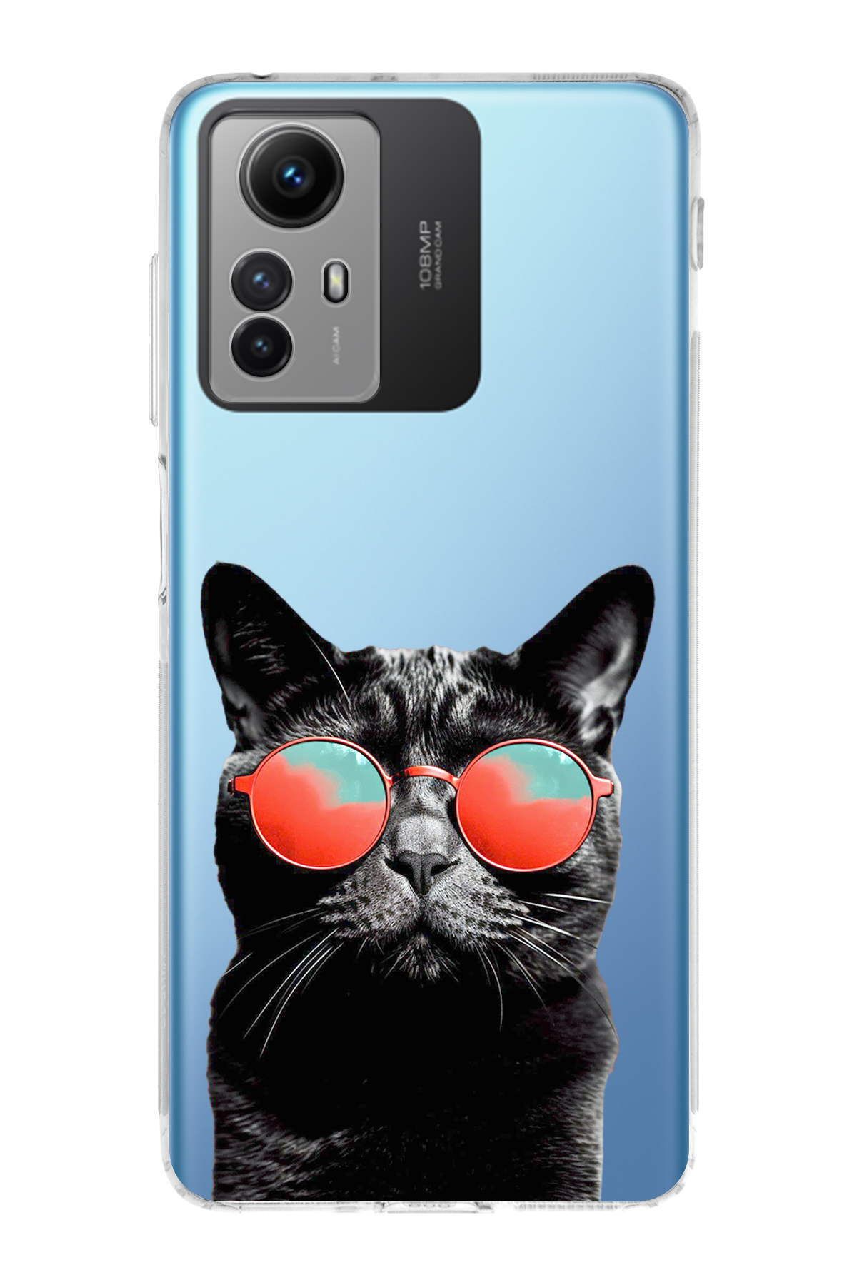 Xiaomi Redmi Note 12S ile Uyumlu Kedi 3 Kamera Korumalı Şeffaf Kılıf