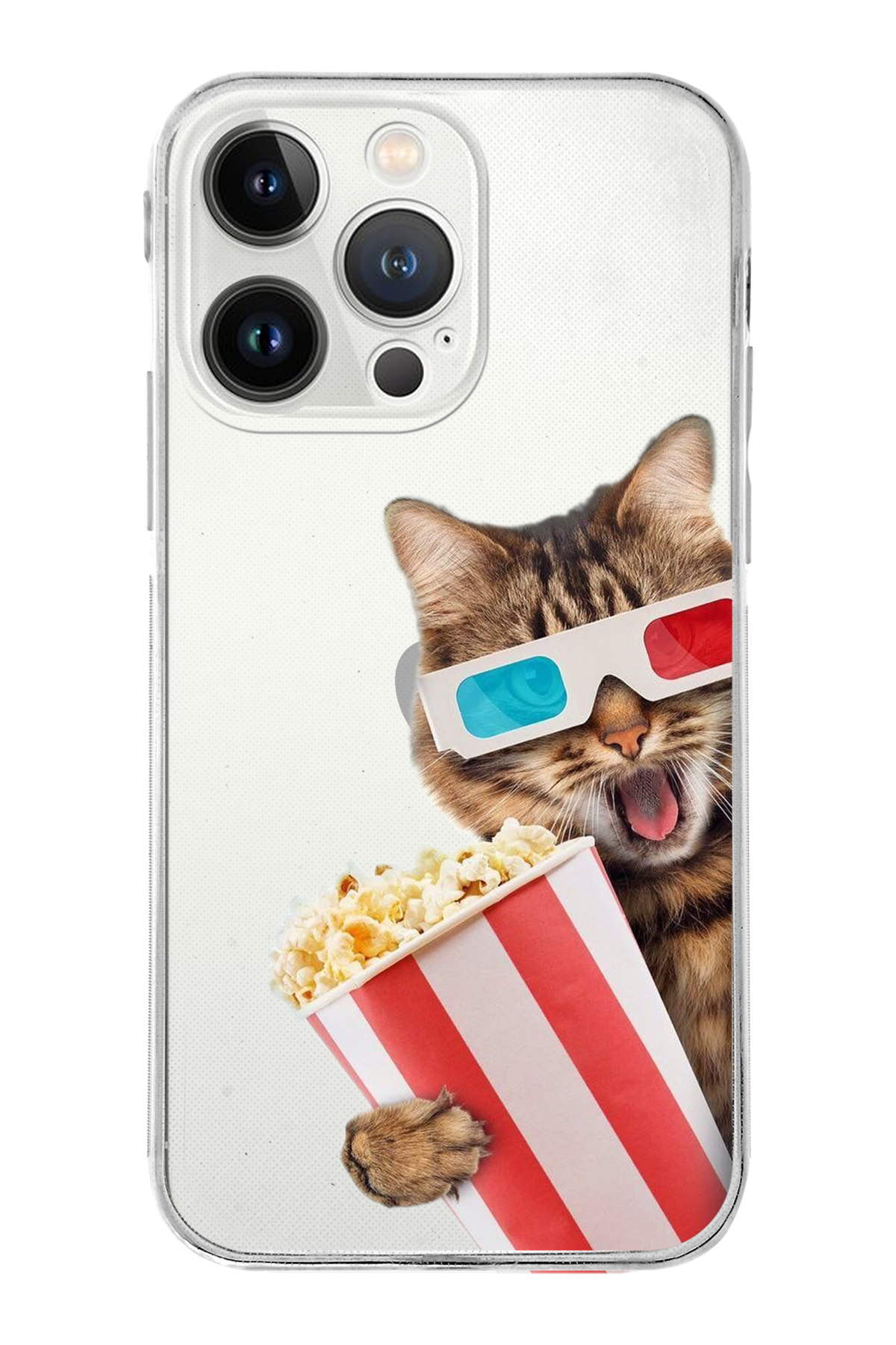 PrintiFy Apple iPhone13 Pro Max ile Uyumlu Kedi 1 Kamera Korumalı Şeffaf Kılıf