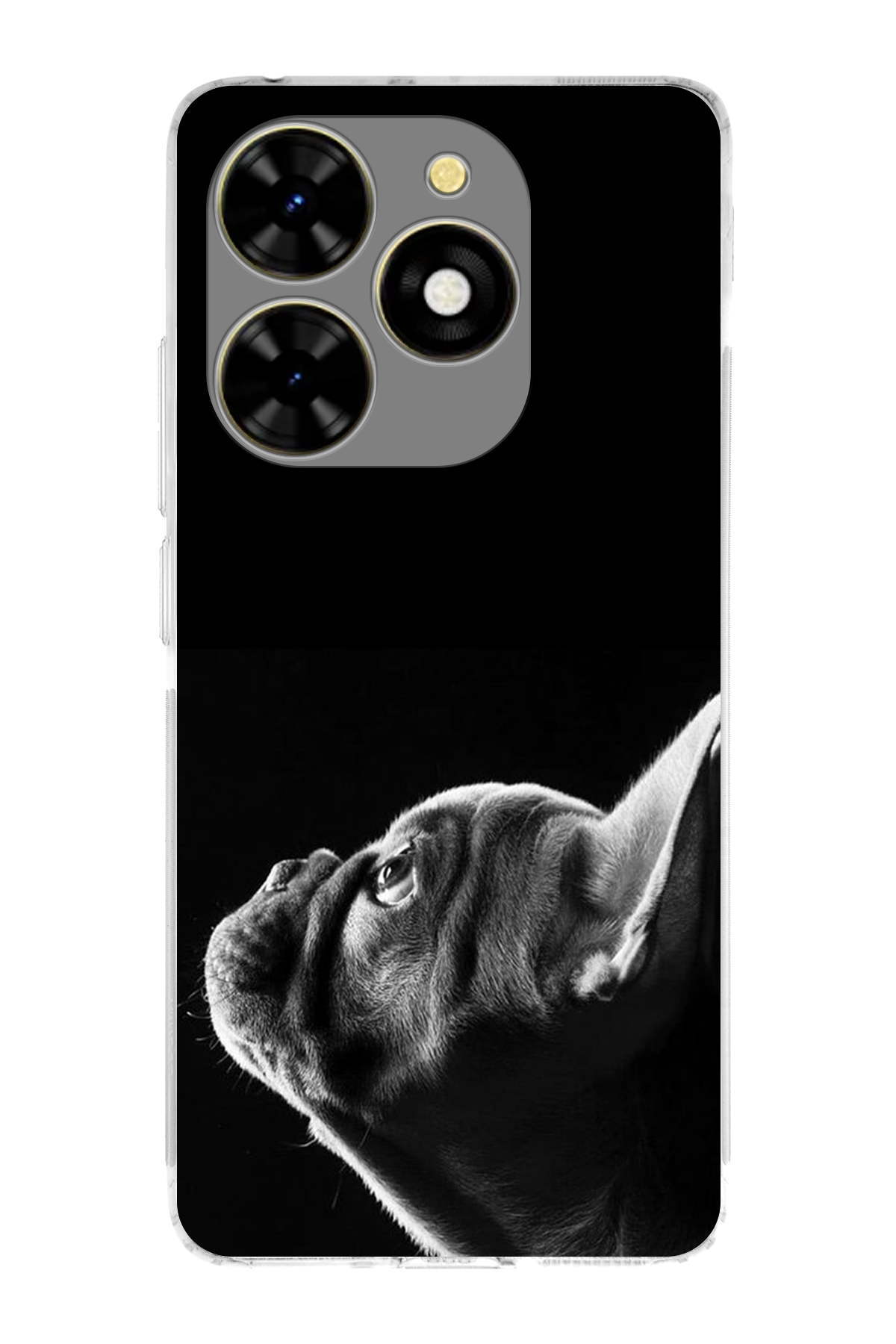 Tecno Spark Go 2023 ile Uyumlu Köpek 1 Kamera Korumalı Şeffaf Kılıf
