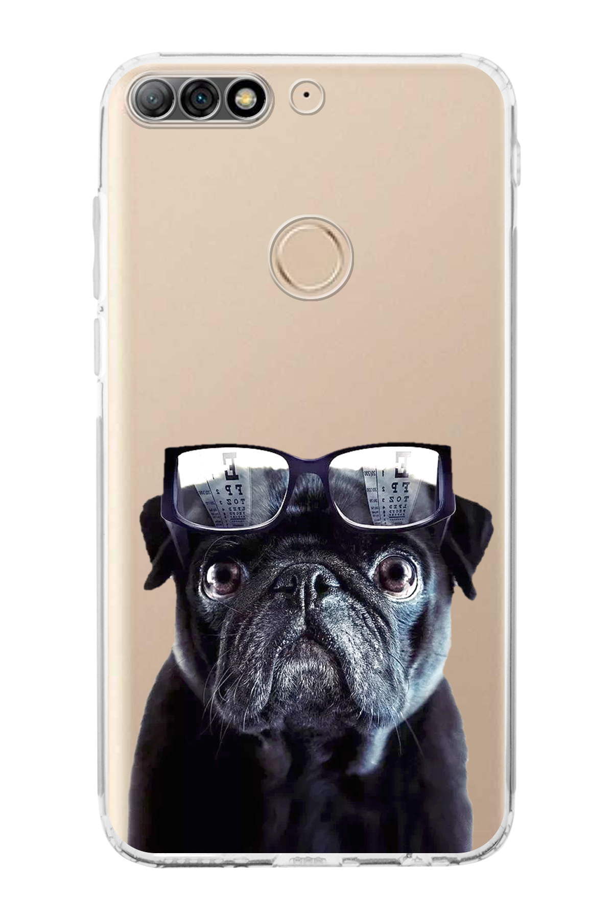 Huawei Y7 2018 ile Uyumlu Köpek 3 Kamera Korumalı Şeffaf Uyumlu