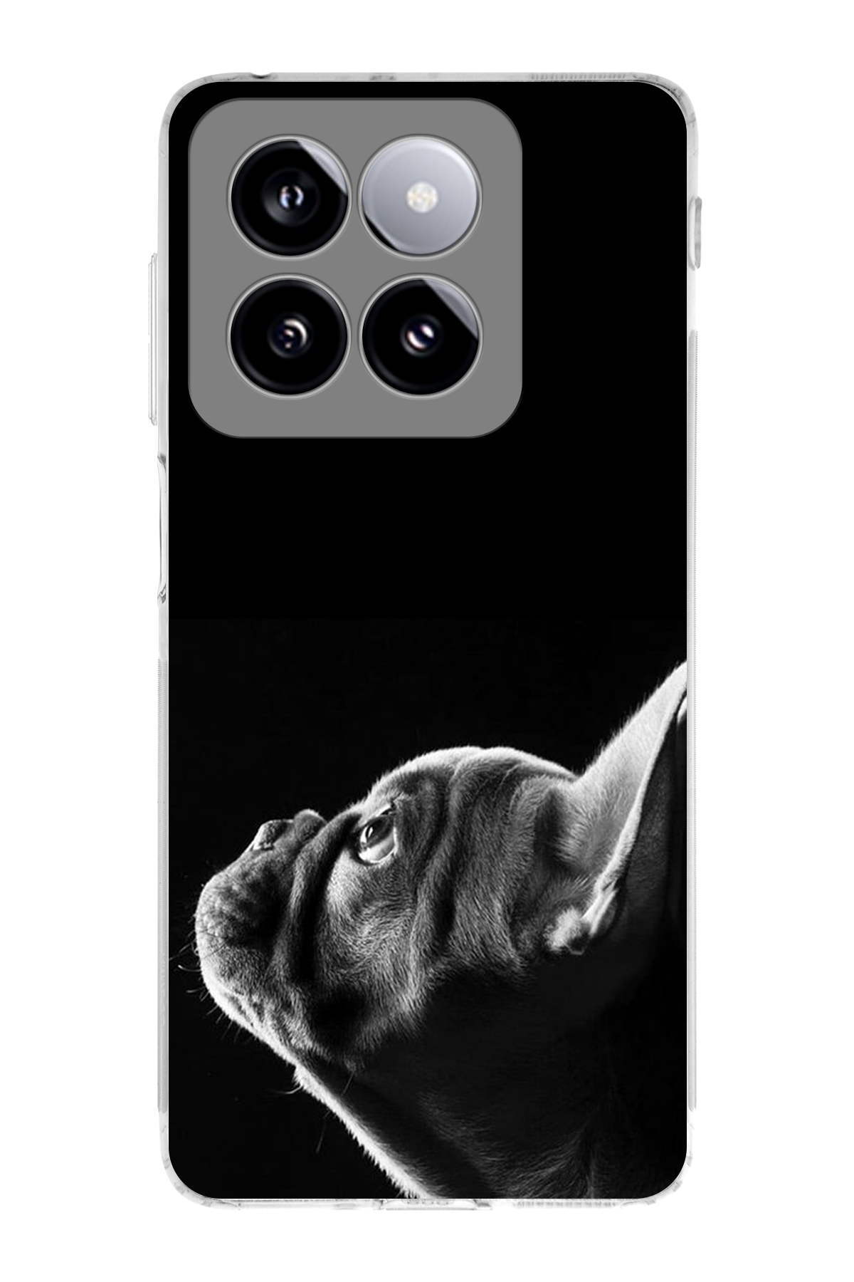 Xiaomi Mi 13 ile Uyumlu Köpek 1 Kamera Korumalı Şeffaf Kılıf