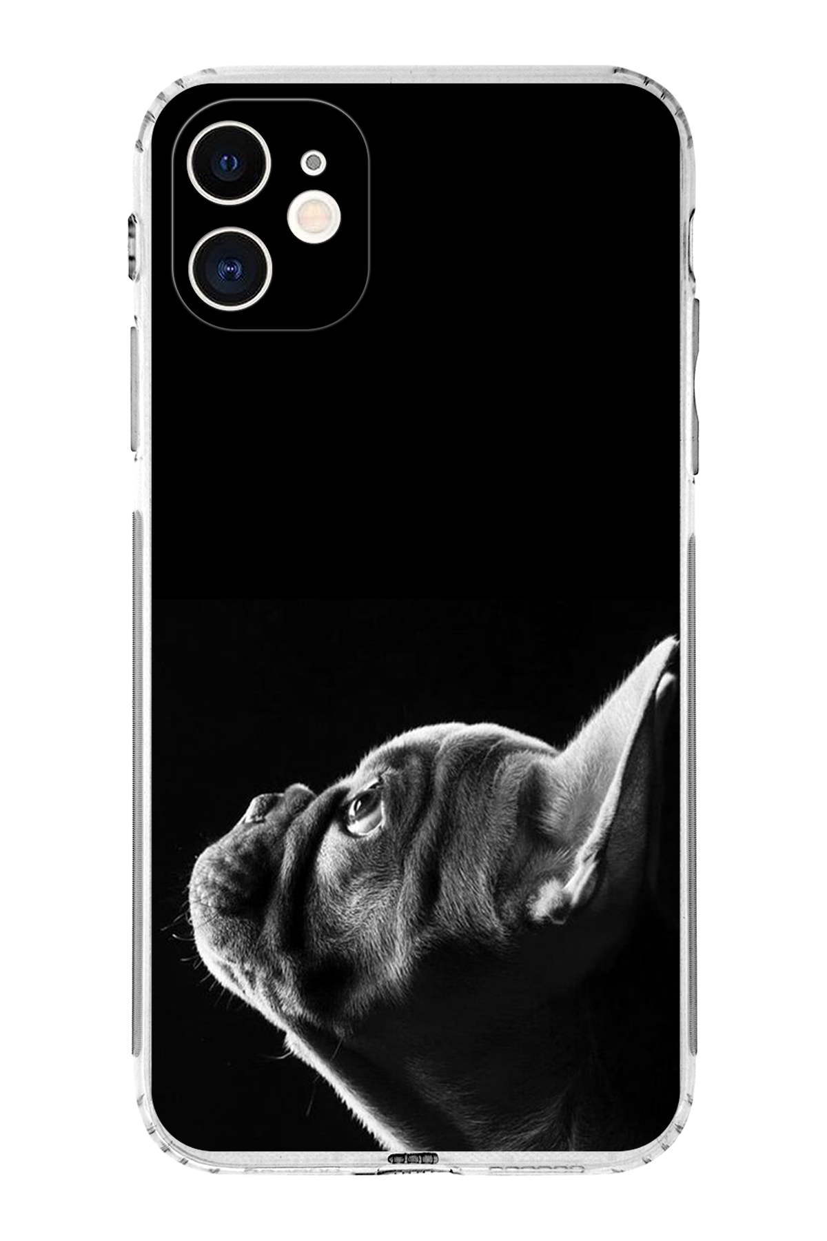 PrintiFy Apple iPhone 11 ile Uyumlu Köpek 1 Kamera Korumalı Şeffaf Kılıf