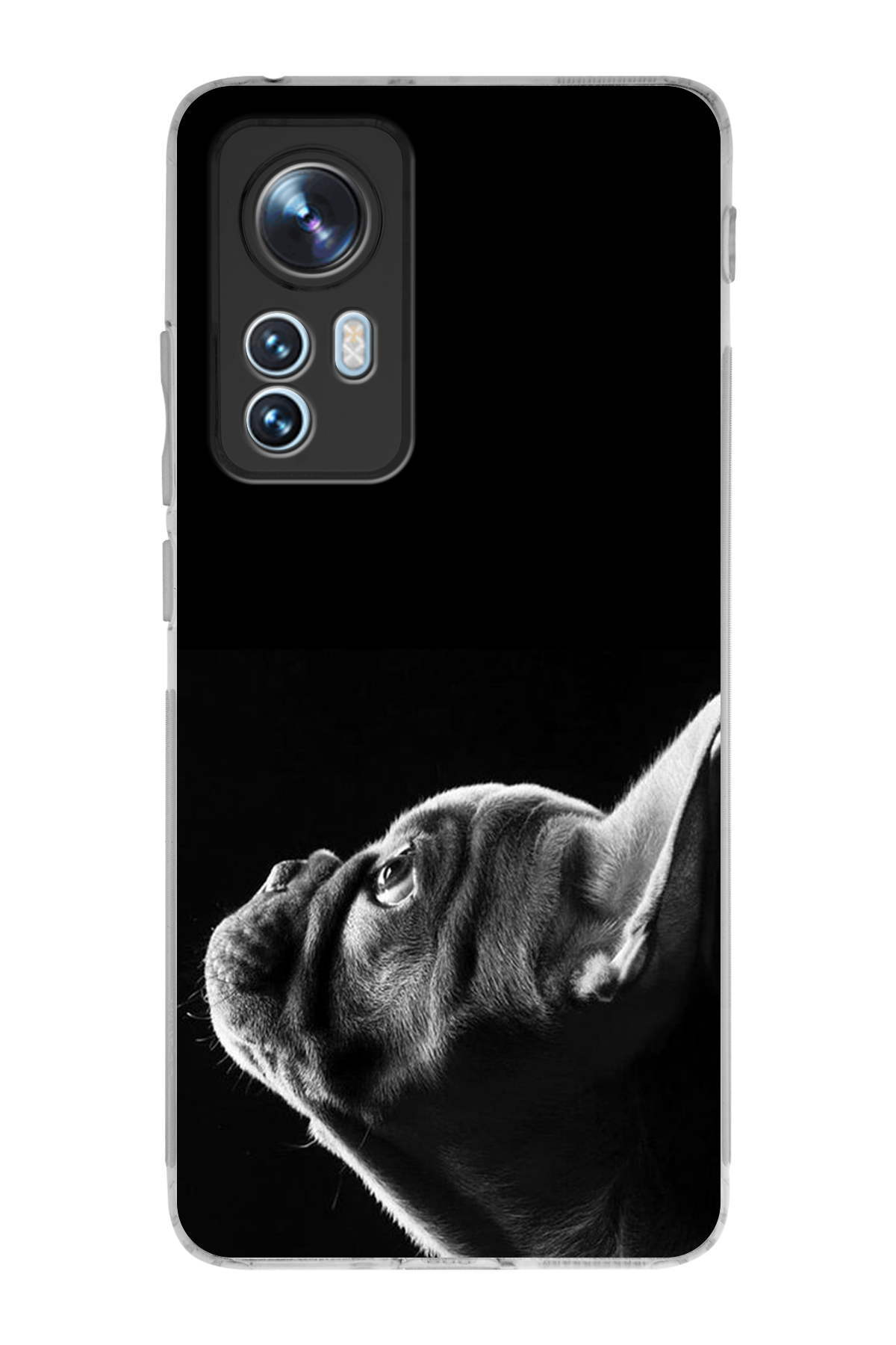 Mi 12 Lite ile Uyumlu Köpek 1 Kamera Korumalı Şeffaf Kılıf