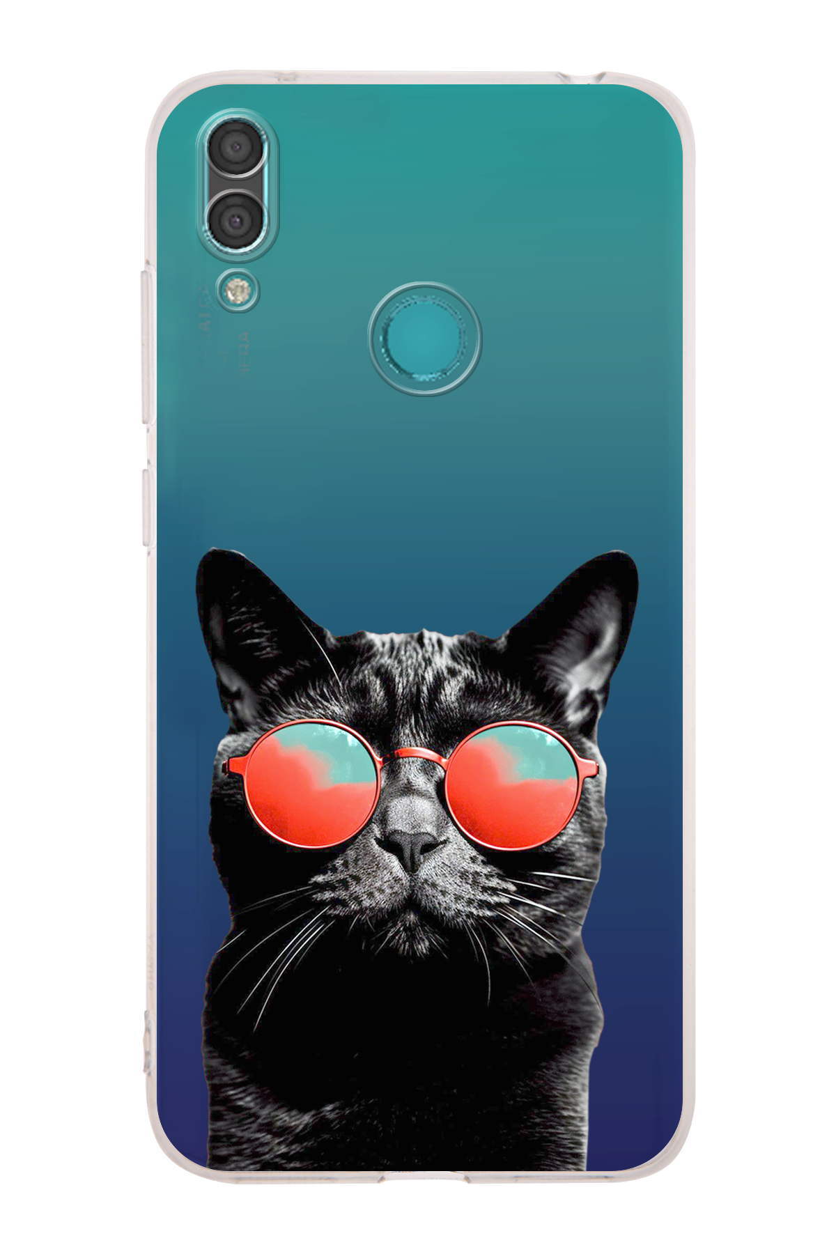 Huawei Y7 2019 ile Uyumlu Kedi 3 Kamera Korumalı Şeffaf Kılıf