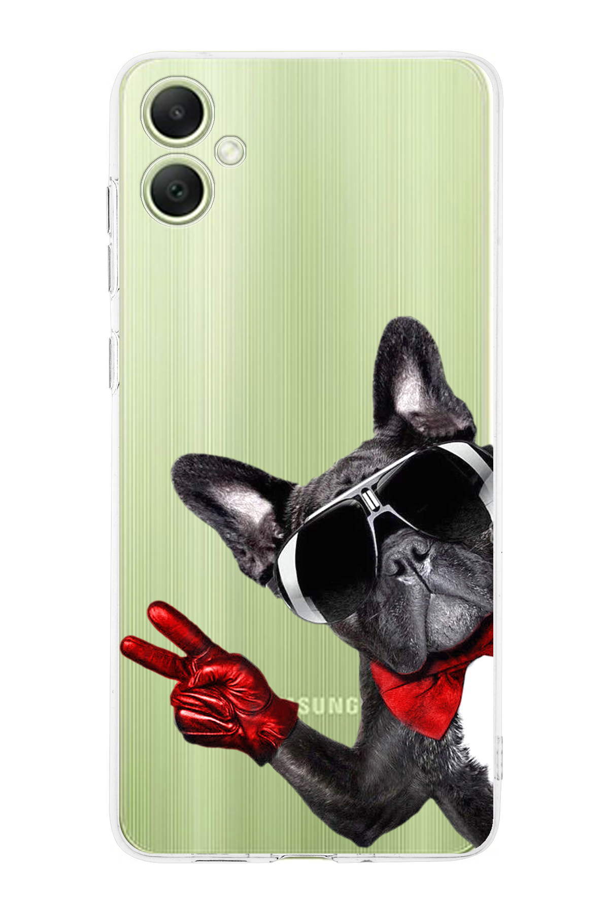 Samsung Galaxy A05 ile Uyumlu Köpek 2 Kamera Korumalı Şeffaf Kılıf