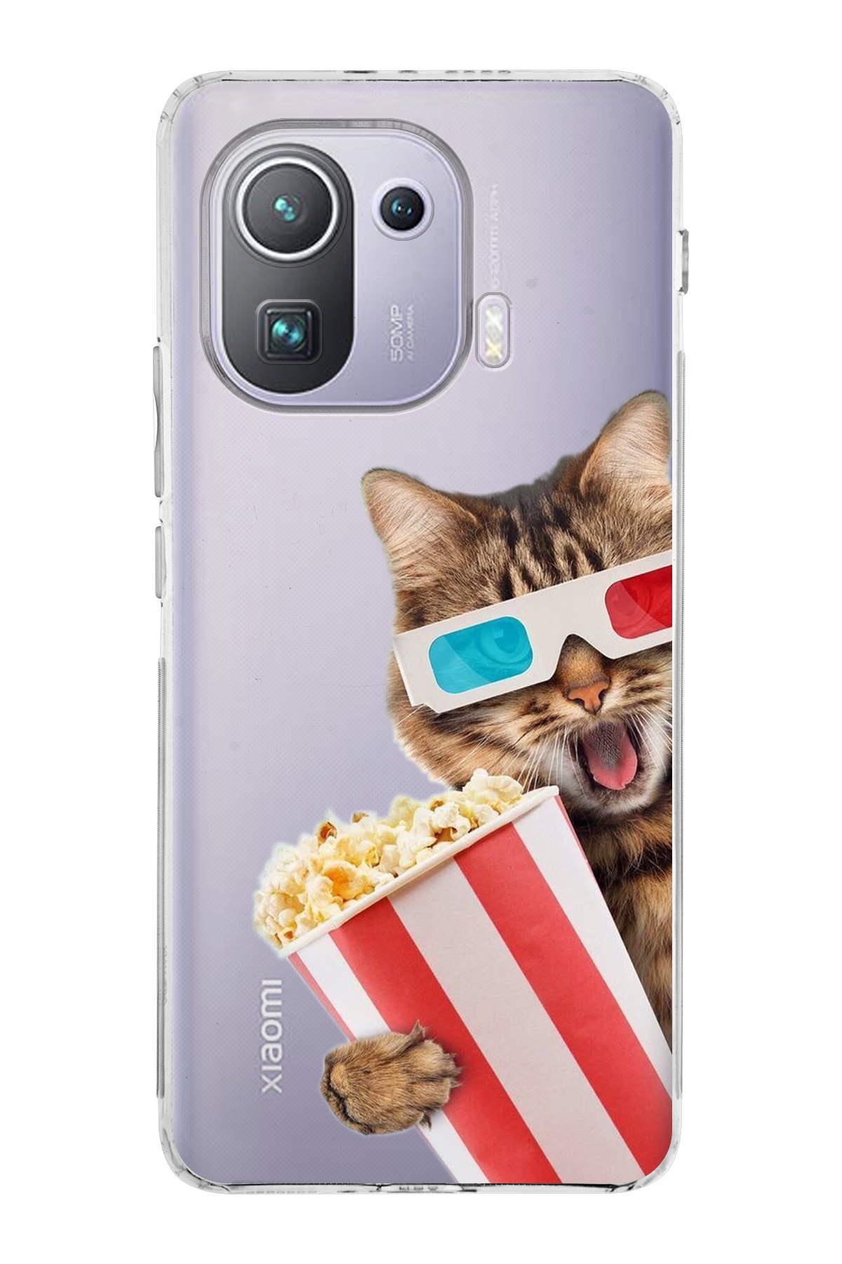 Xiaomi Mi 11 Pro ile Uyumlu Kedi 1 Kamera Korumalı Şeffaf Kılıf