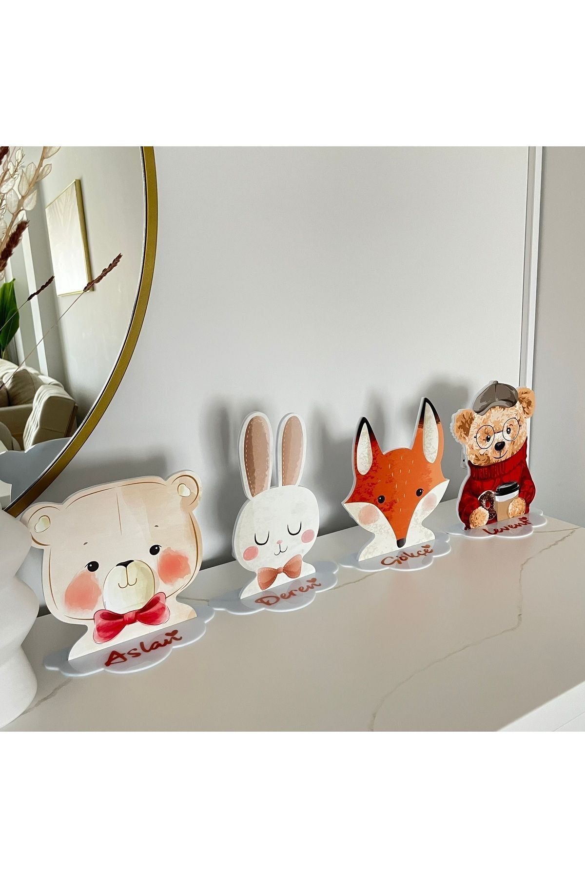 BİANNE ATÖLYESİ Soft Tavşan İllüstrasyon Çizimli Bebek Ve Çocuk Odası Masa Lambası Gece Lambası fotoğrafı 3 (önizleme)