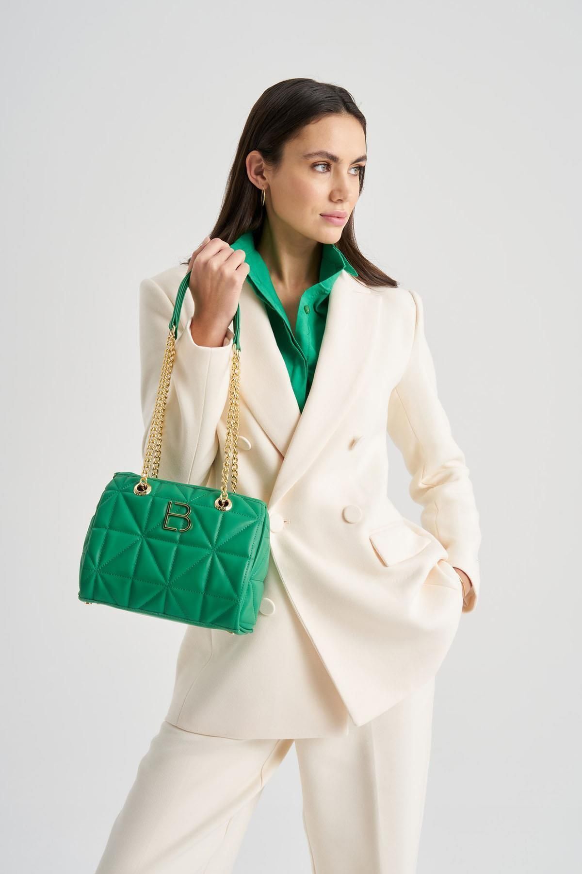 Lucky Bees-Gesteppte gemusterte Hand- und Schultertasche für Damen 4