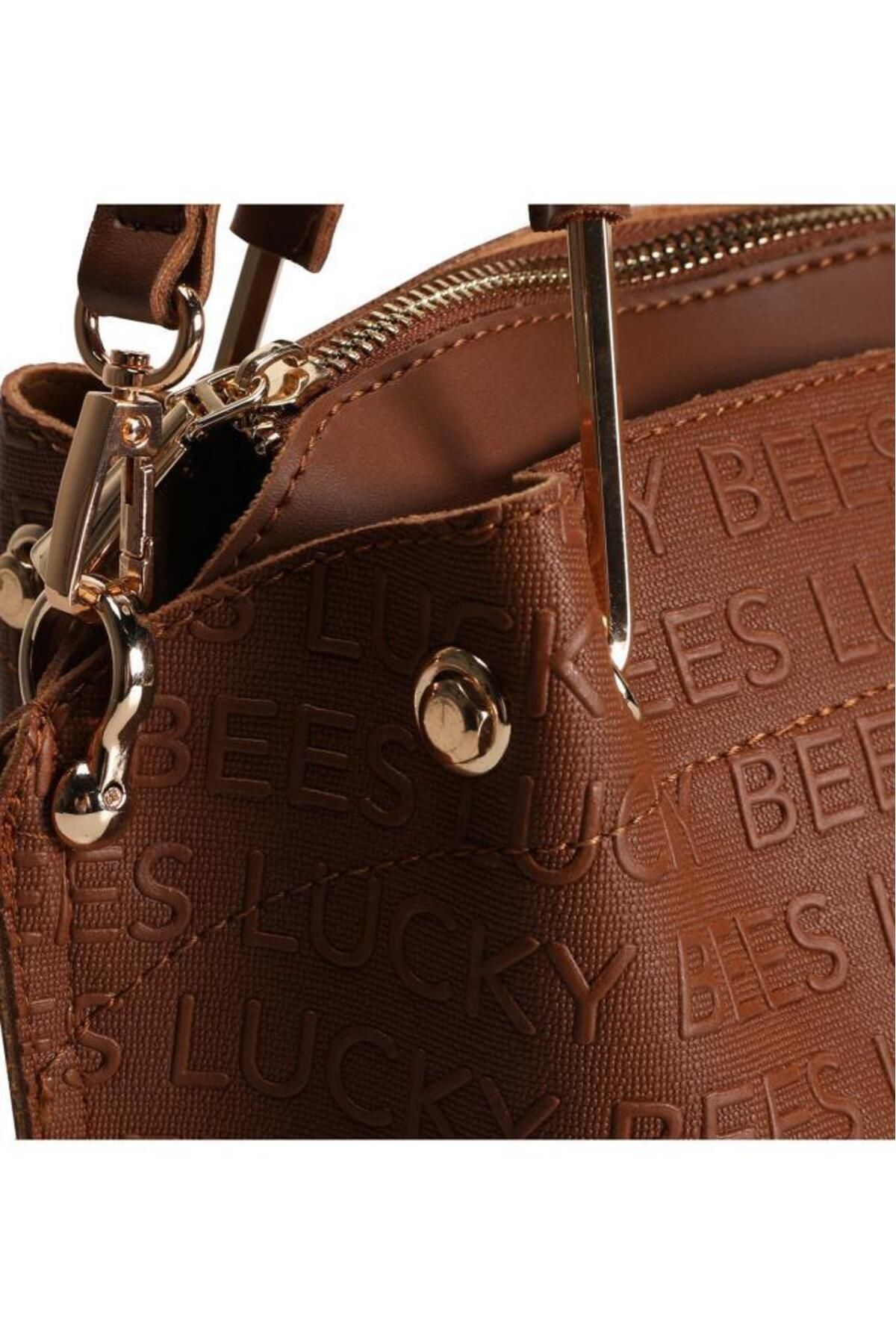 Lucky Bees-Gemusterte Damen-Hand- und Umhängetasche 5