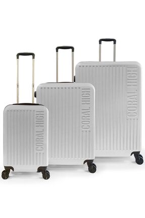 Coral High Abs Gümüş 3'lü Valiz Seti 16430