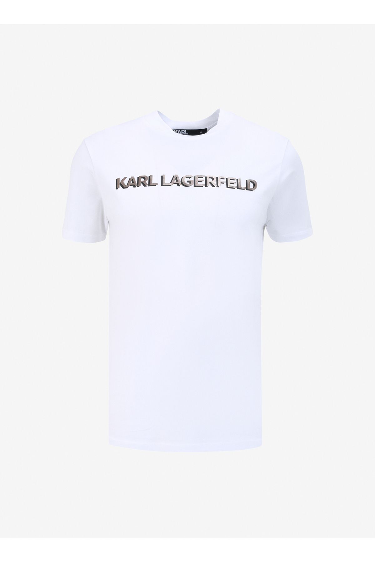 Karl Lagerfeld Bisiklet Yaka Beyaz Erkek T Shirt 755053542221 Erkek Giyim