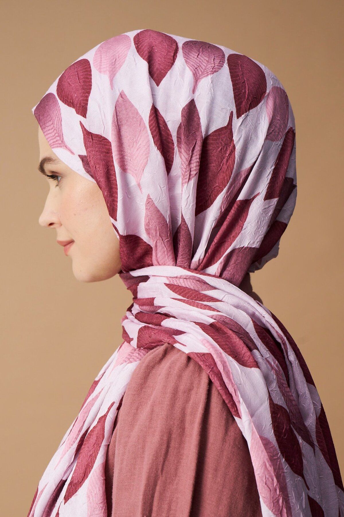 Modakaşmir-Bamboo Patterned Leaf Shawl 3