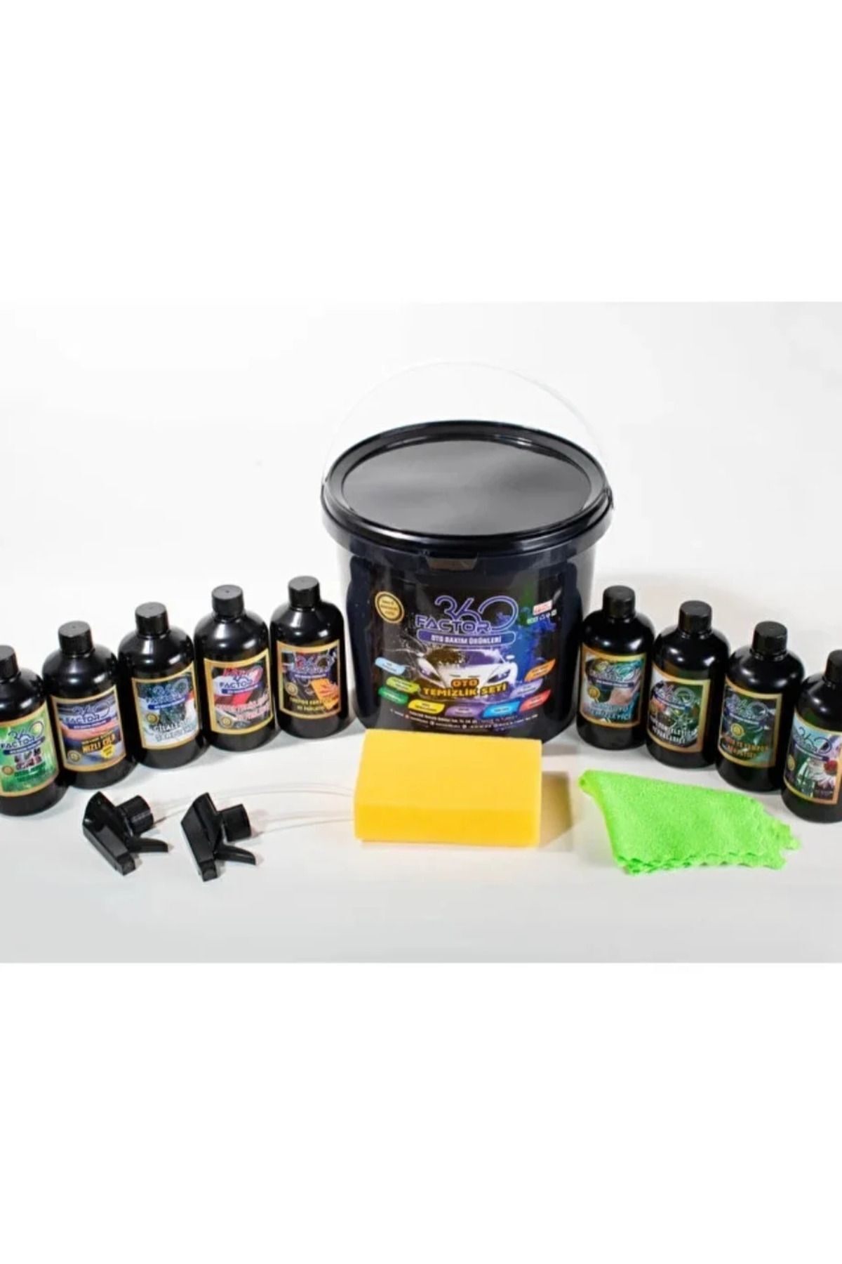 FACTOR 360 ARAÇ TEMİZLİK SETİ 14 PARÇA SET KOVA