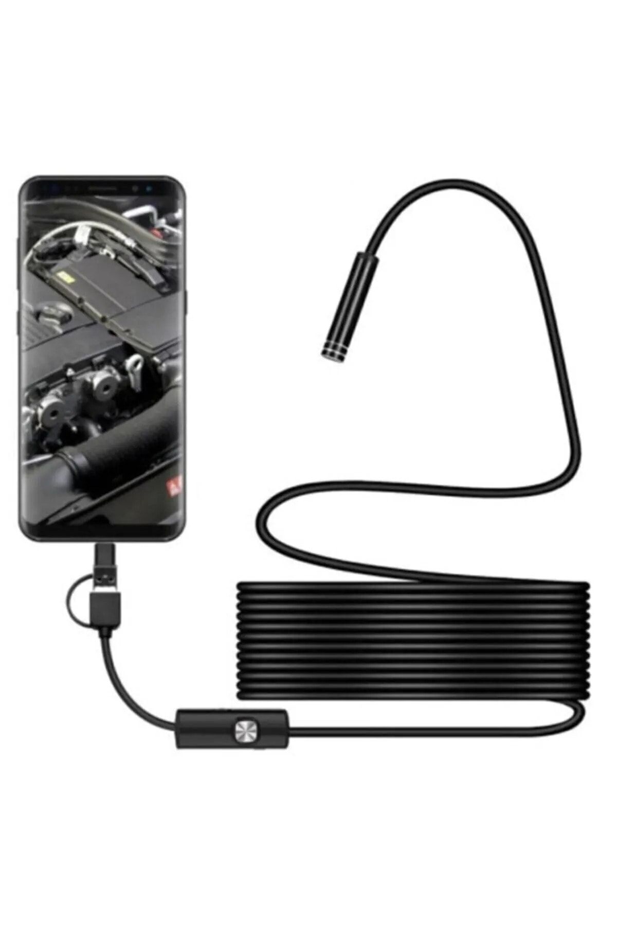 NEVARSA Endoskop 5 mt Kablo Uzunluğu 3 In 1 Yılan Kamera Android