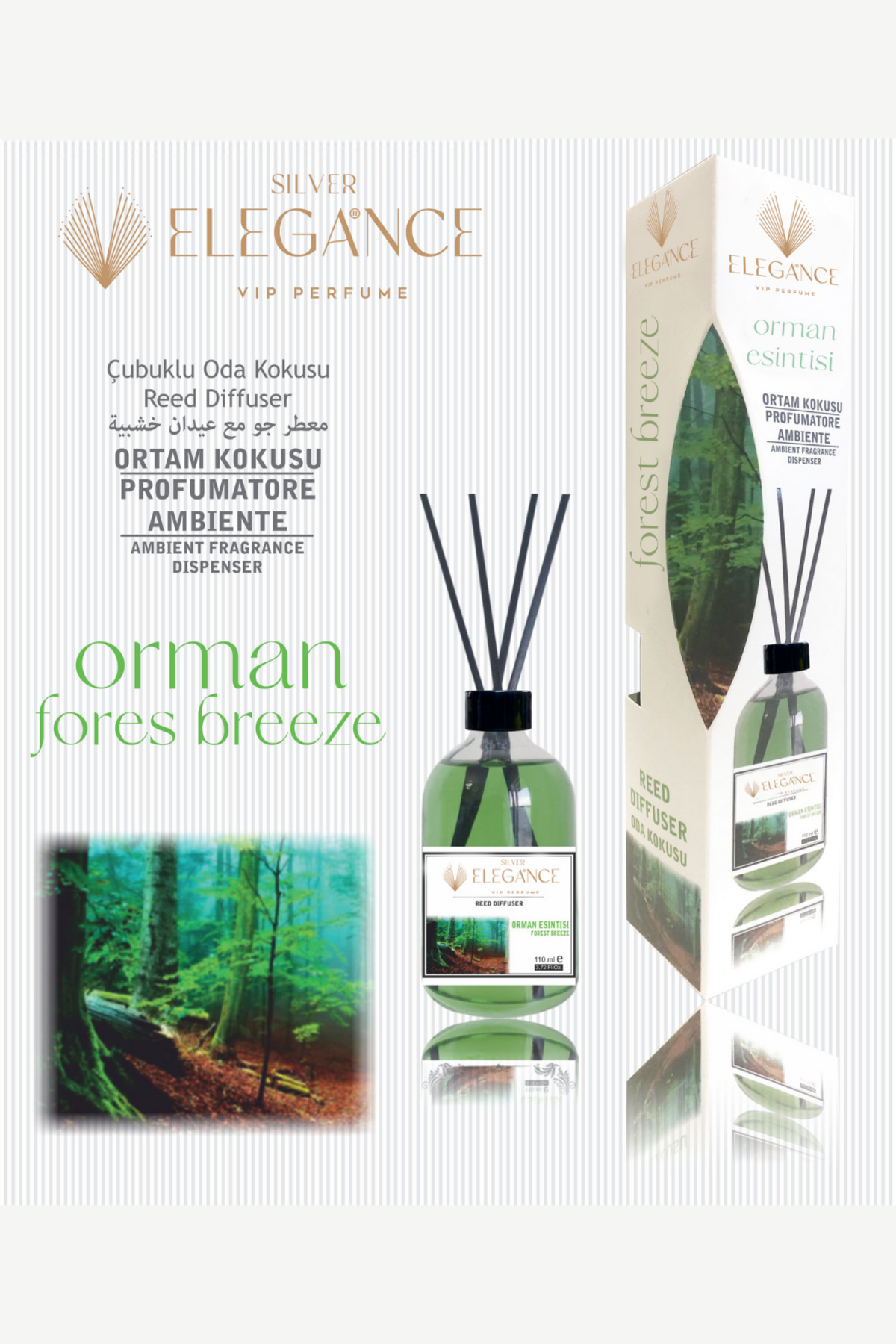 Orman Esintisi Reed Diffuser Bambu Çubuklu Oda Kokusu (110 Ml)
