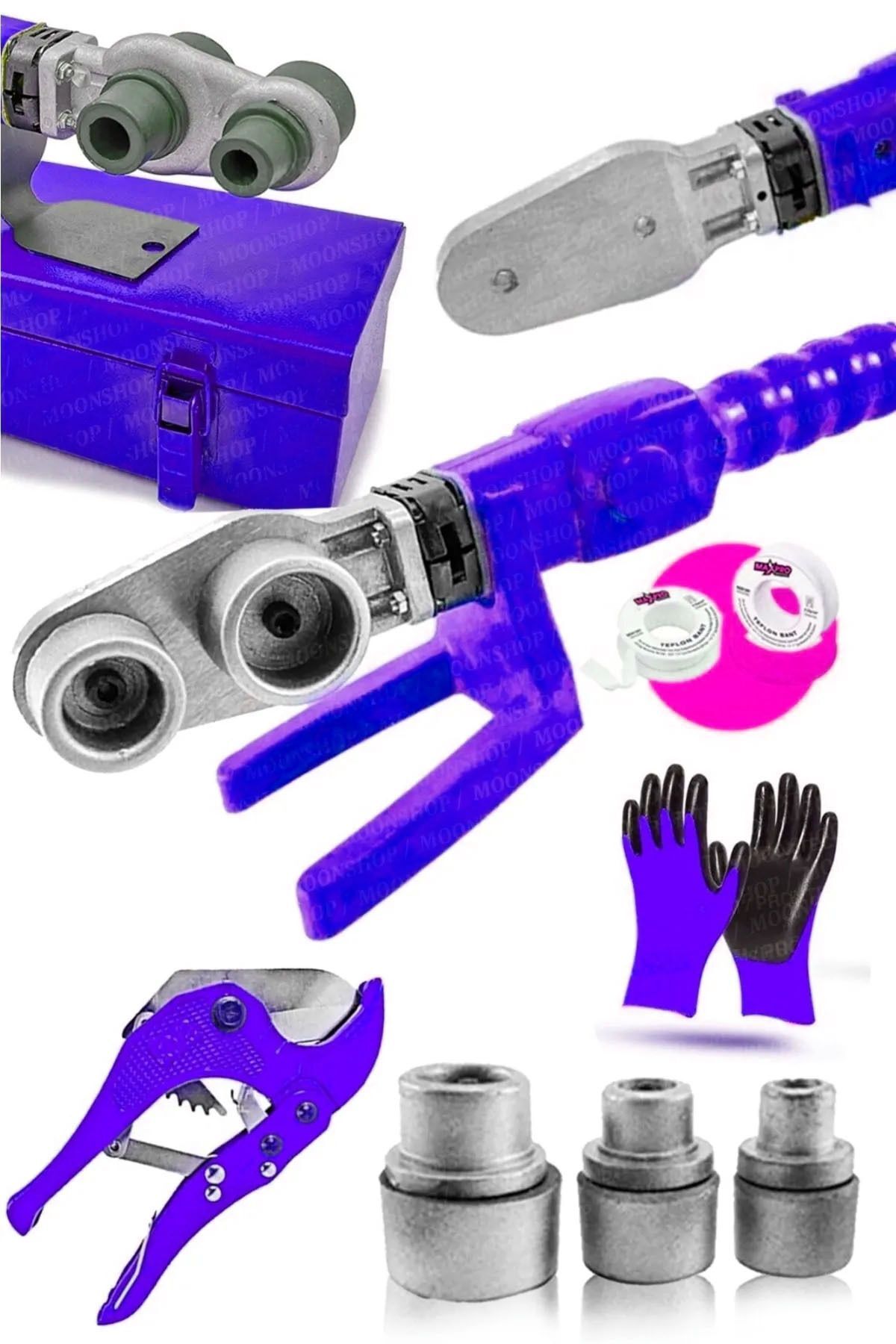 MOONSHOP 650 Watt Metal Çanta Panel Pprc Boru Kaynak Makina Seti Çanta .