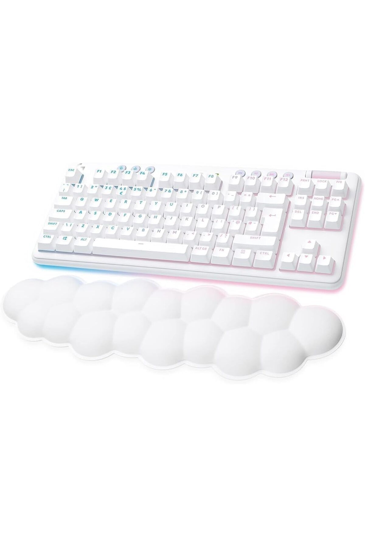 logitech-G G715 Wireless Mechanical Gaming Keyboard with Tactile Switches (GX Brown) White Mist 1