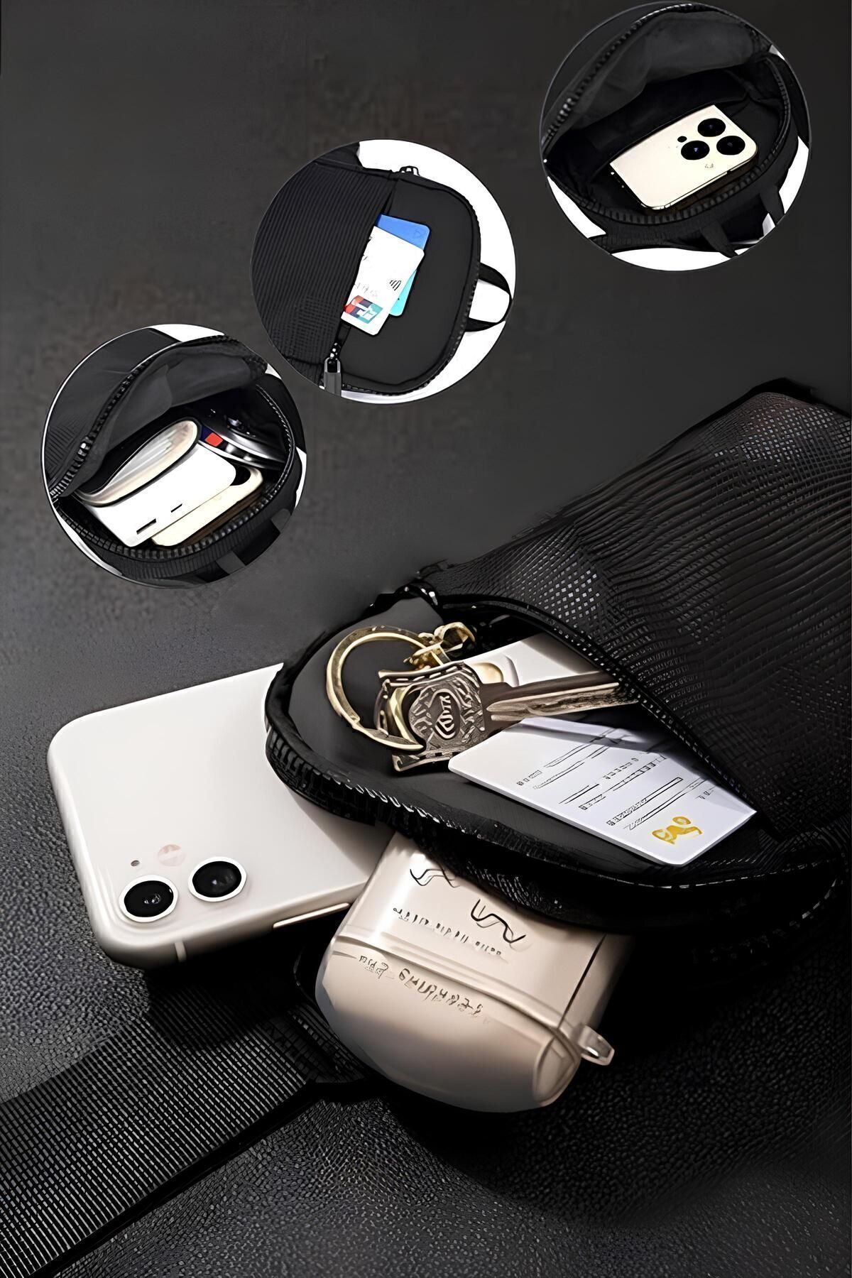 Unisex Impertex Kumaş Telefon Bölmeli Bel Ve Çapraz Omuz Çanta Göğüs Seyahet Günlük Bodybag