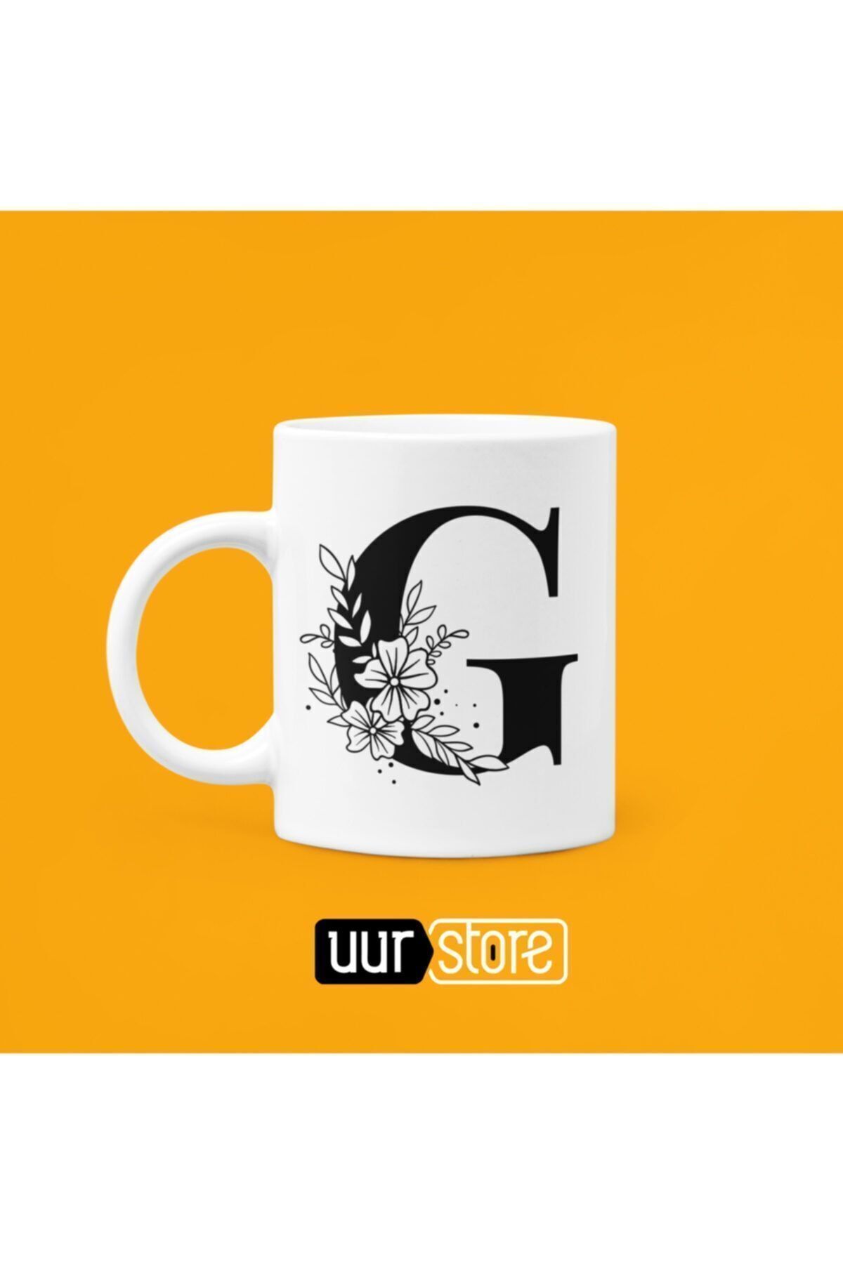 UUR STORE-كوب بورسلين بطبعة حرف G سعة 330 مل 1
