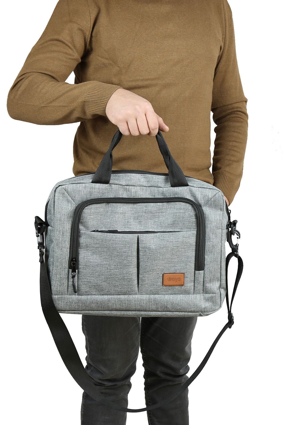 woys Bags 15.6" Gri Evrak Bilgisayar Notebook Laptop Çantası
