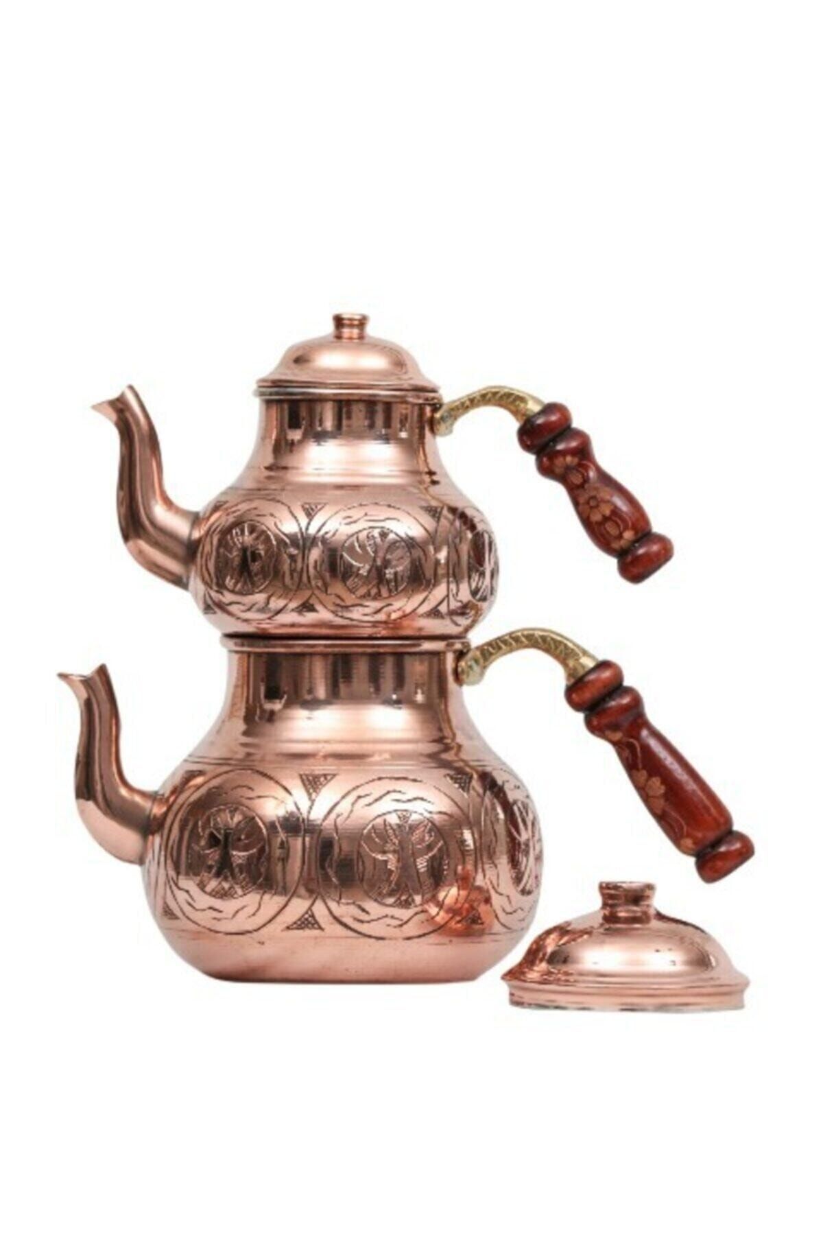 Işlemeli Bakır Çaydanlık Oymalı Çaydanlık Bakır