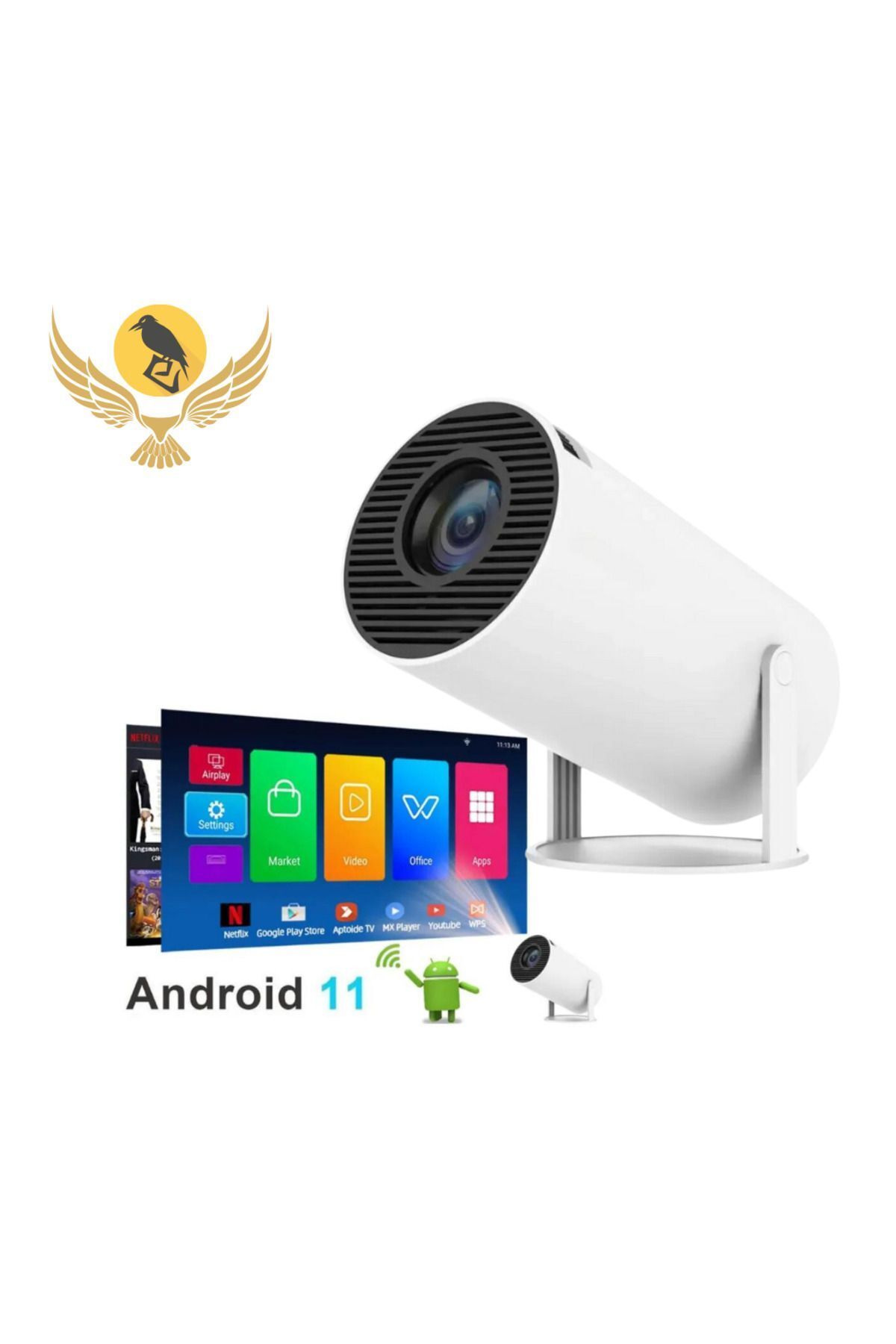 İthalatçı Garantili Projeksiyon Cihazı Android Profesyonel Ultra Hd Taşınabilir Bluetooth Wifi Ev S