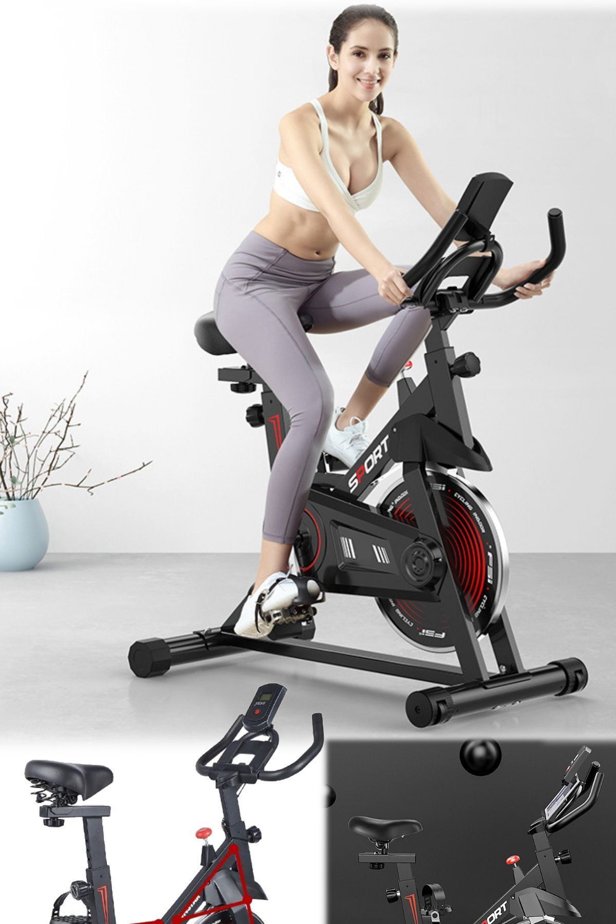 Utelips Evde Profesyonel Kaliteli Dinamik Kondisyon Bisikleti Ekranlı Egzersiz Fitness Bisikleti Dikey Pedal