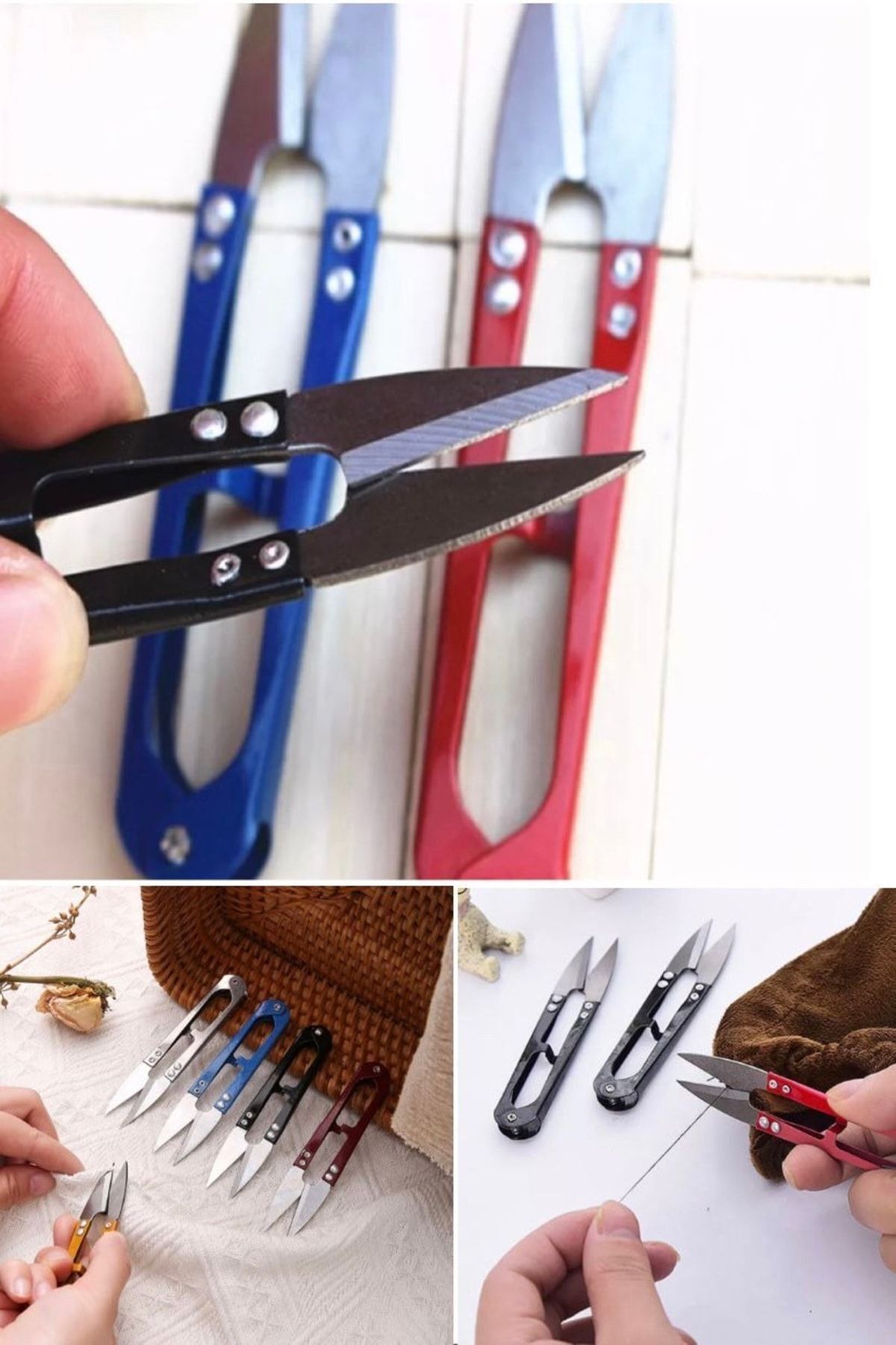 Utelips-Clothes Textile Fishing Scissors Sharp Practical Scissors Steel Cross Scissors Mini Craft Scissors Finger Scissors 7