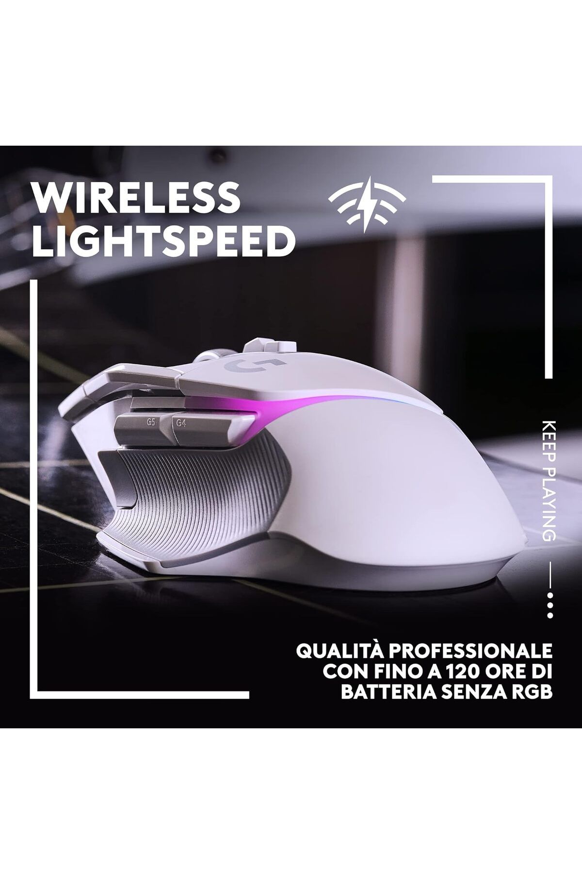 logitech-G502 X PLUS LIGHTSPEED Wireless RGB Gaming Mouse LIGHTSYNC RGB, HERO 25K sensor-White 3