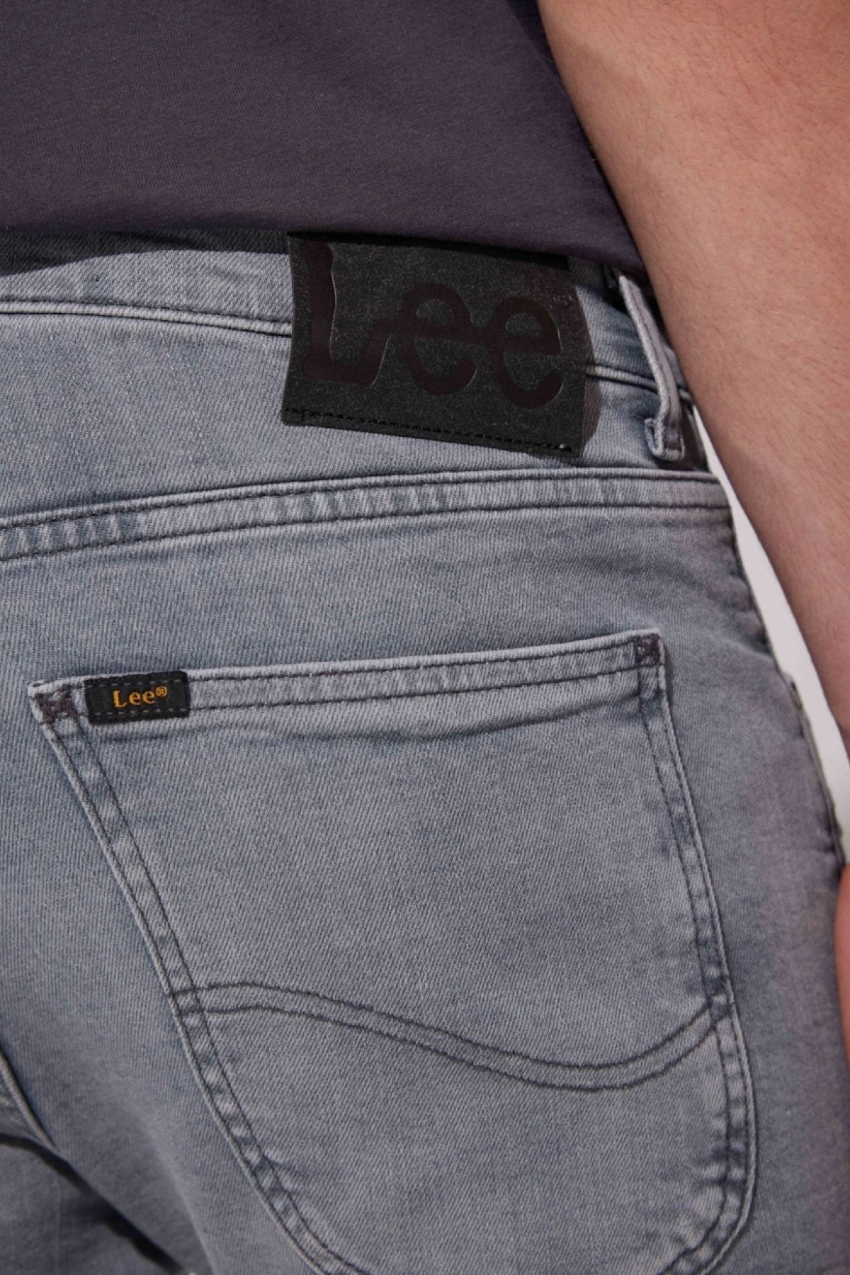 شلوار جین خاکستری مردانه Luke Slim Fit معمولی کشدار طوسی کمر Lee