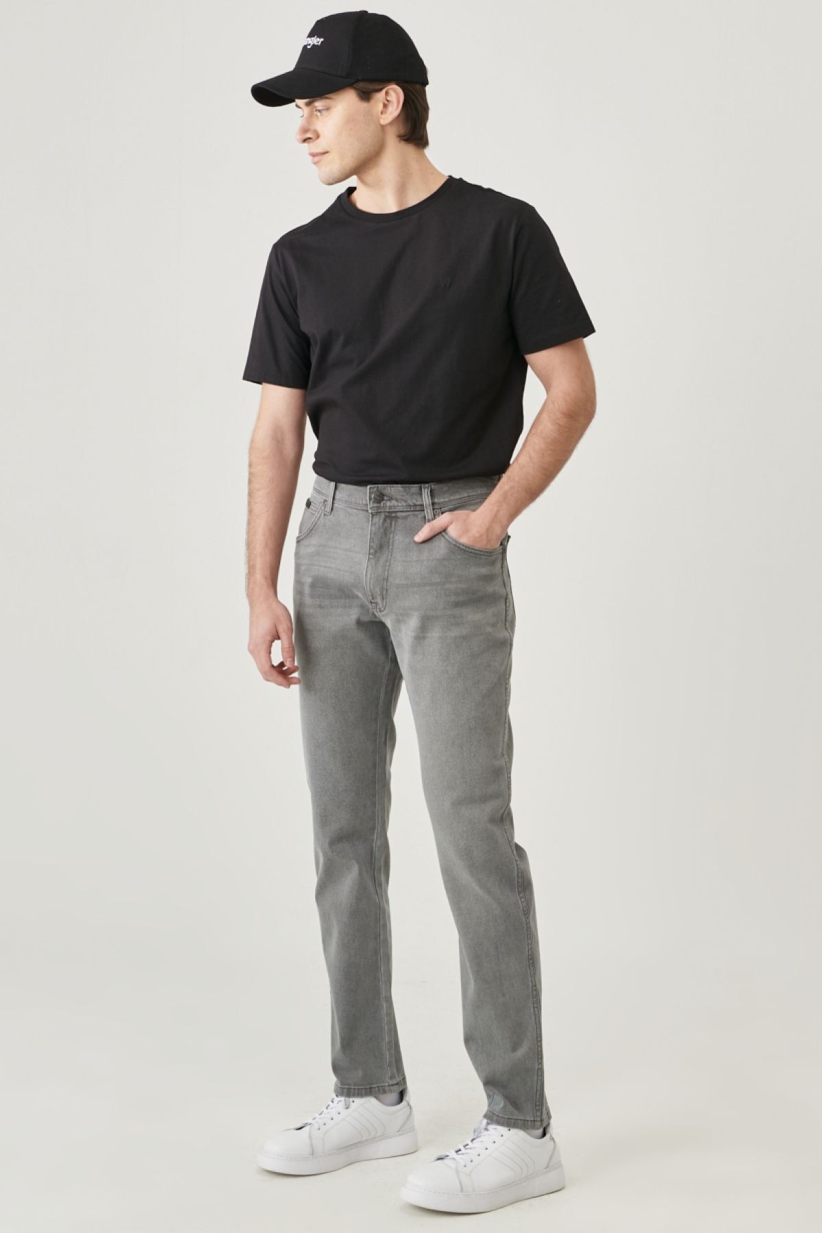 شلوار جین خاکستری مردانه تگزاس انعطاف پذیر مناسب Wrangler