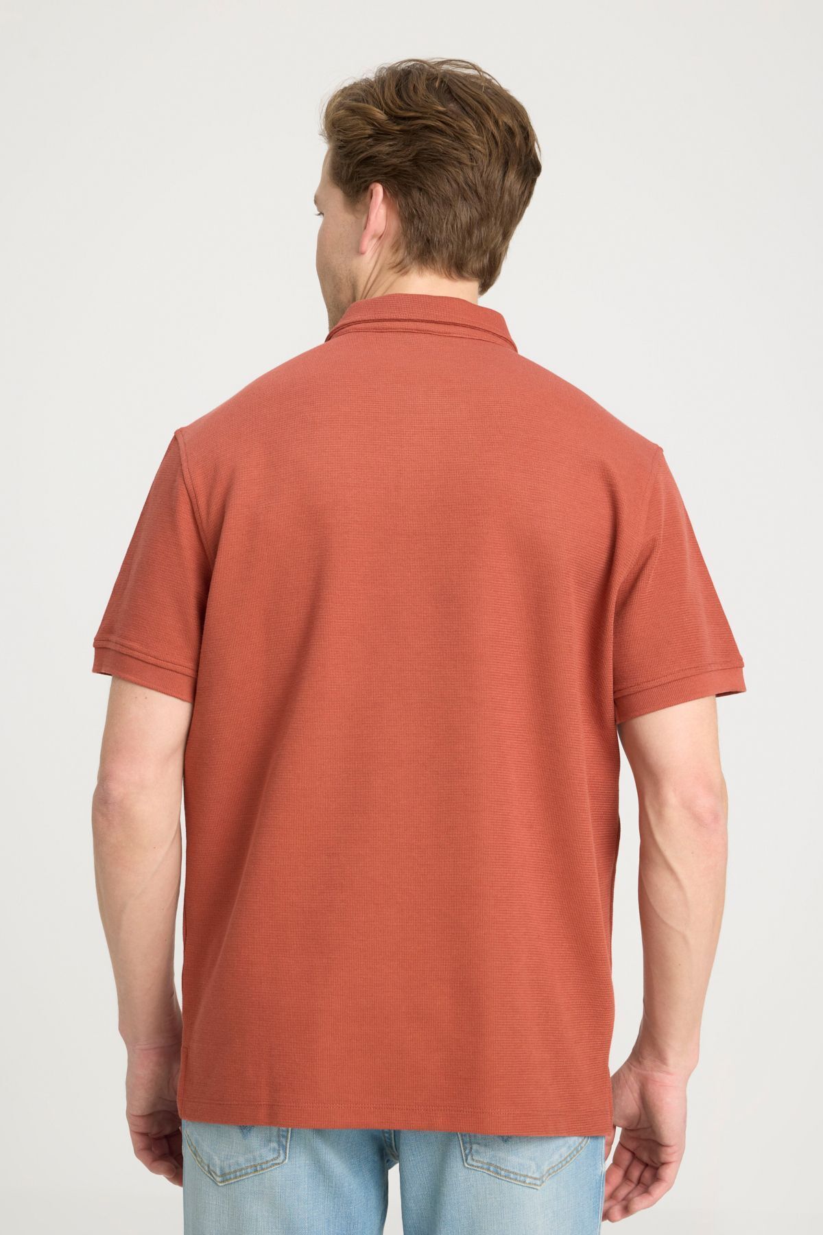 WRANGLER-Μπλουζάκι Regular Fit Regular Cut γιακά Polo Τούβλο χρώματος T-shirt 5