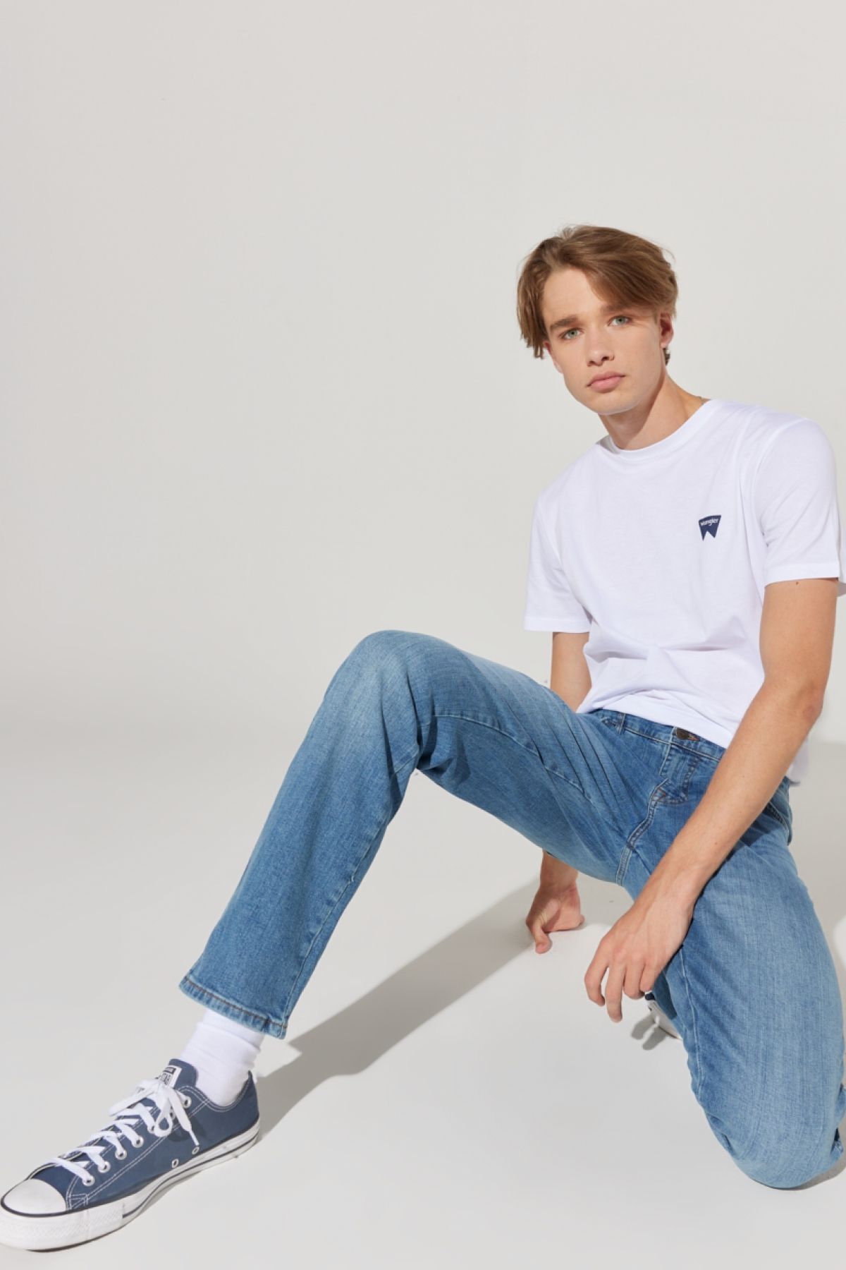شلوار جین سبز مردانه تگزاس باریک و برش کمر آبی انعطاف پذیر Wrangler
