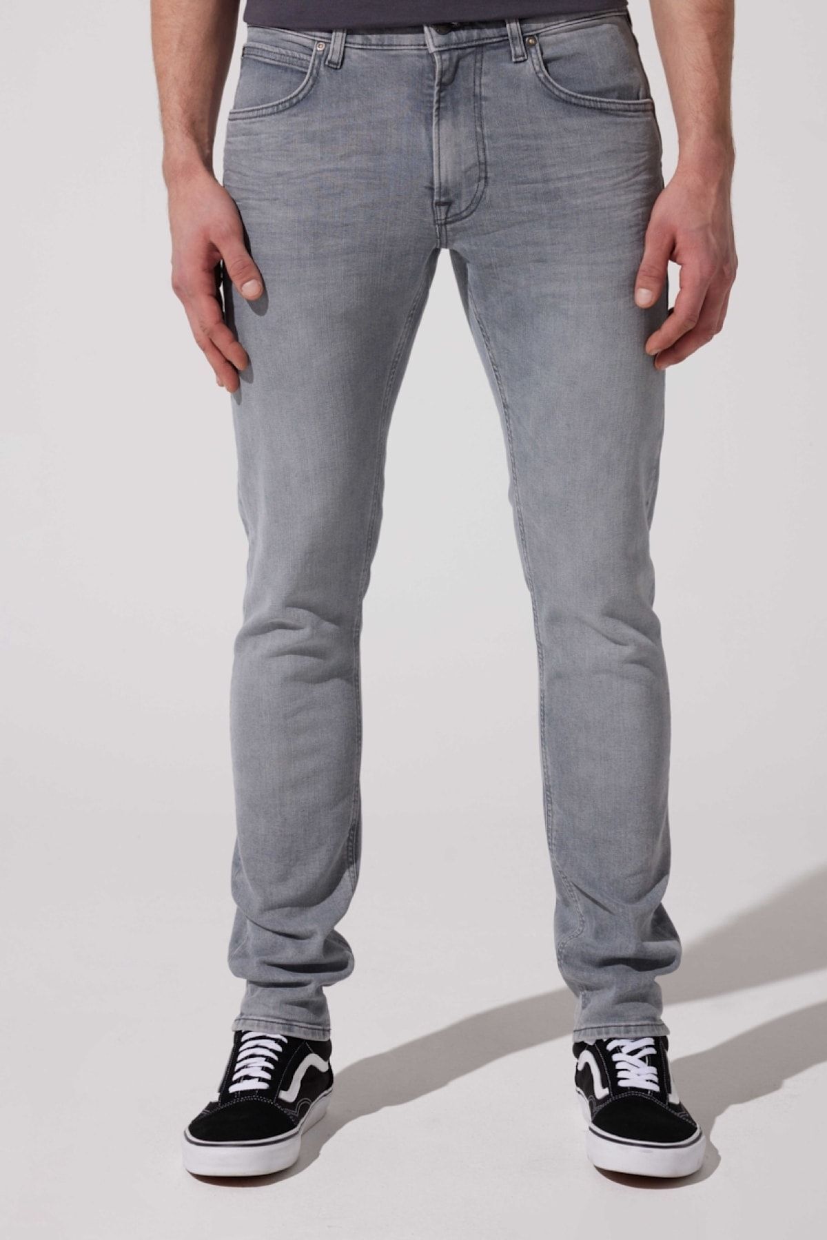 شلوار جین خاکستری مردانه Luke Slim Fit معمولی کشدار طوسی کمر Lee