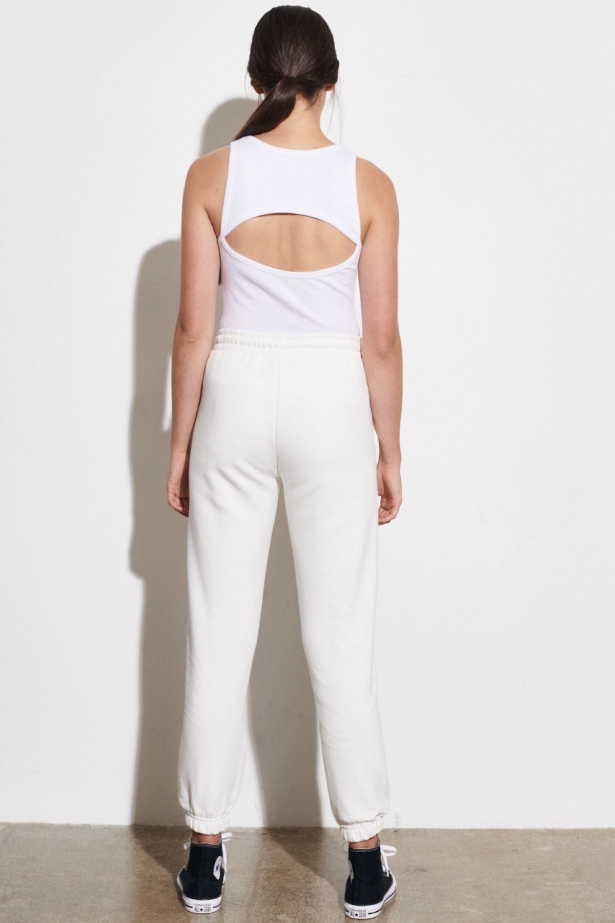 WRANGLER-Damskie spodnie dresowe Off-White Jogger - 100% bawełny, regularny krój 6