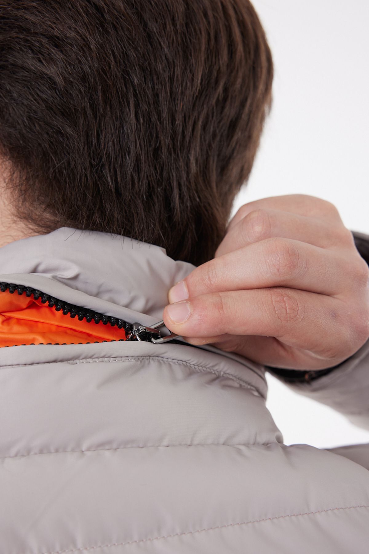 Lee-Standardní střih Regular Cut Stand Collar Off White Puffer Jacket 8