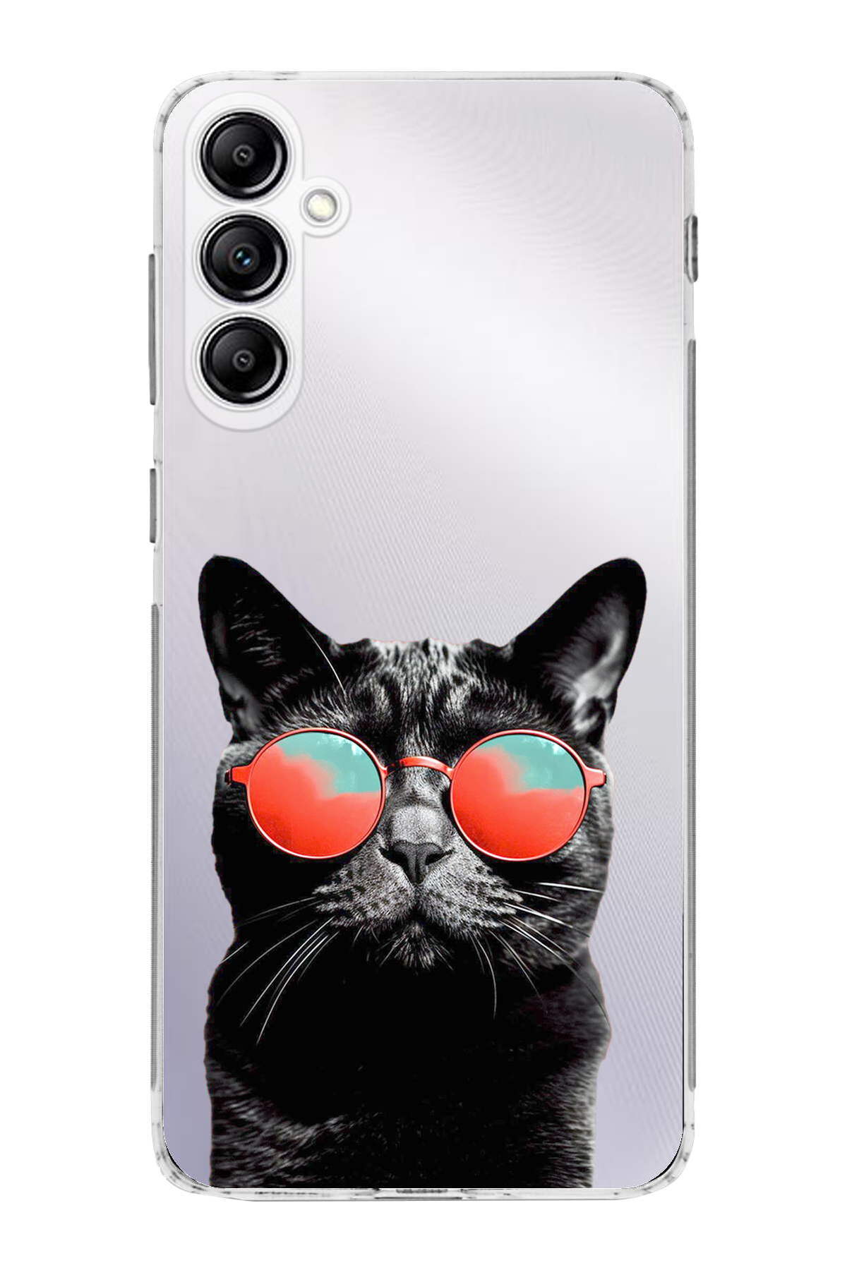 Samsung Galaxy A24 ile Uyumlu Kedi 3 Kamera Korumalı Şeffaf Kılıf